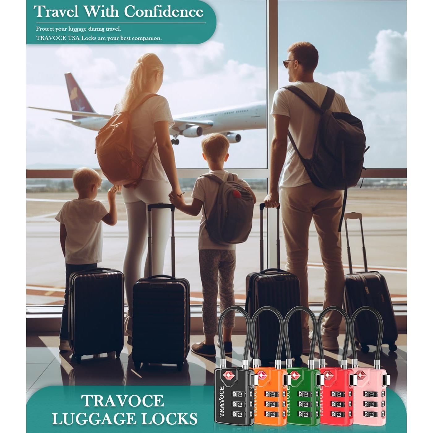 Candado de Equipaje Travoce TV21105V Aprobado por TSA 1 Pz