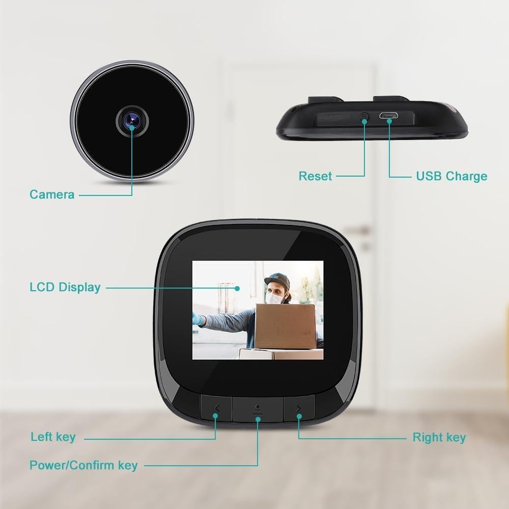 Visor de Puerta de Video Glintcam 2.4" LCD 0.3MP Batería 600mAh