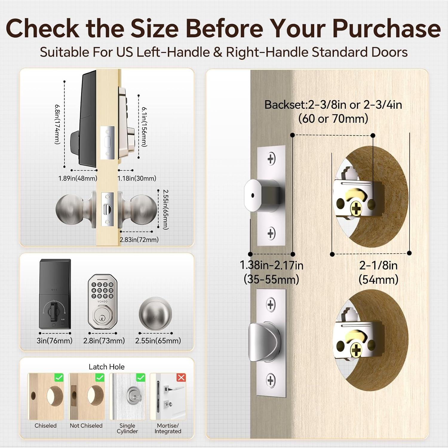 Cerradura Inteligente VCHOO SL02 con Control APP y Auto-Cierre