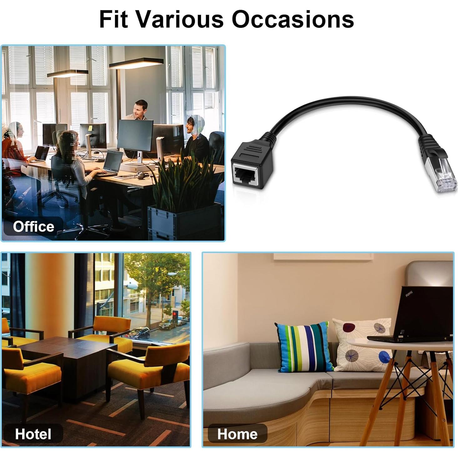 Cable de Extensión Ethernet iGreely RJ45 Cat6 Macho a Hembra 30cm