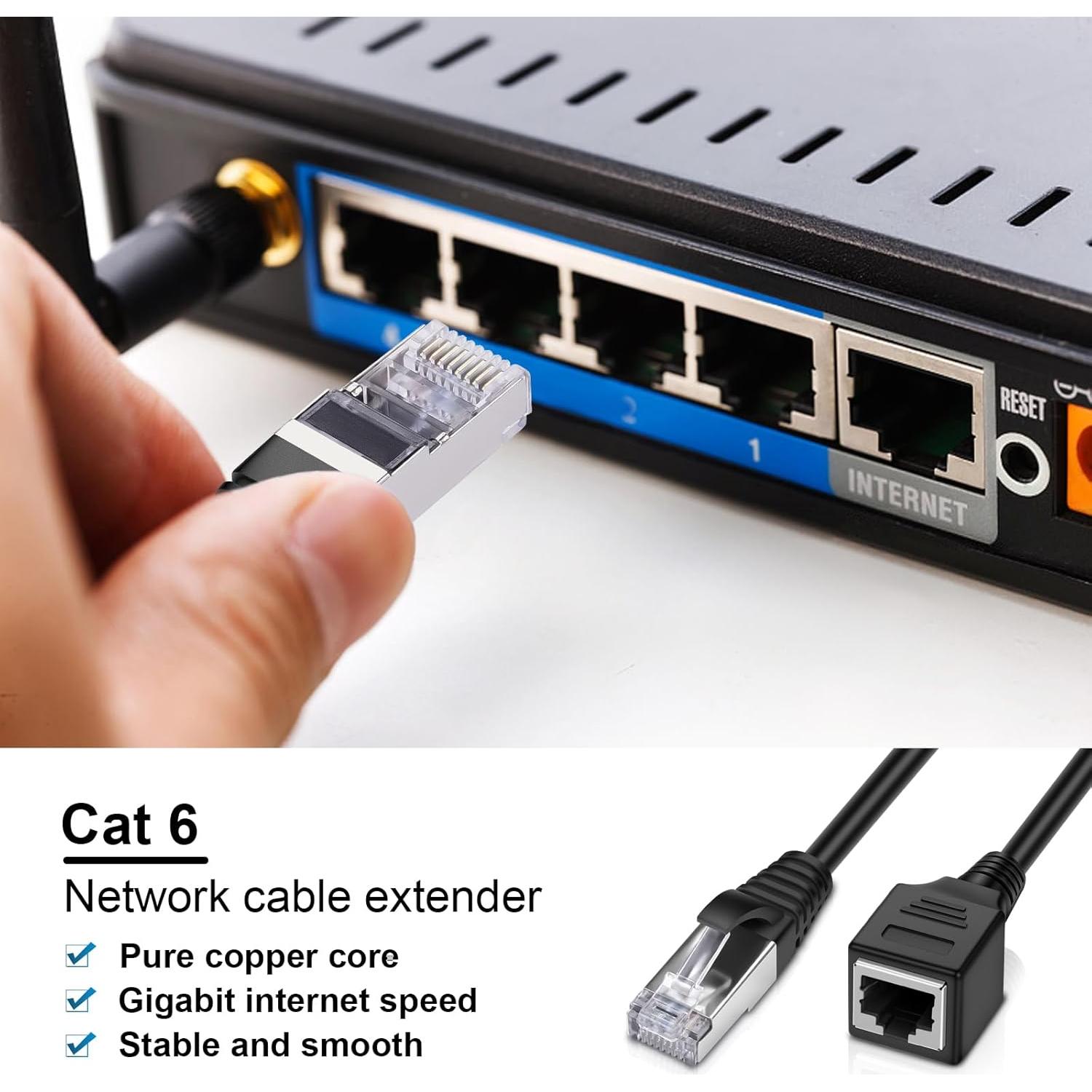 Cable de Extensión Ethernet iGreely RJ45 Cat6 Macho a Hembra 30cm