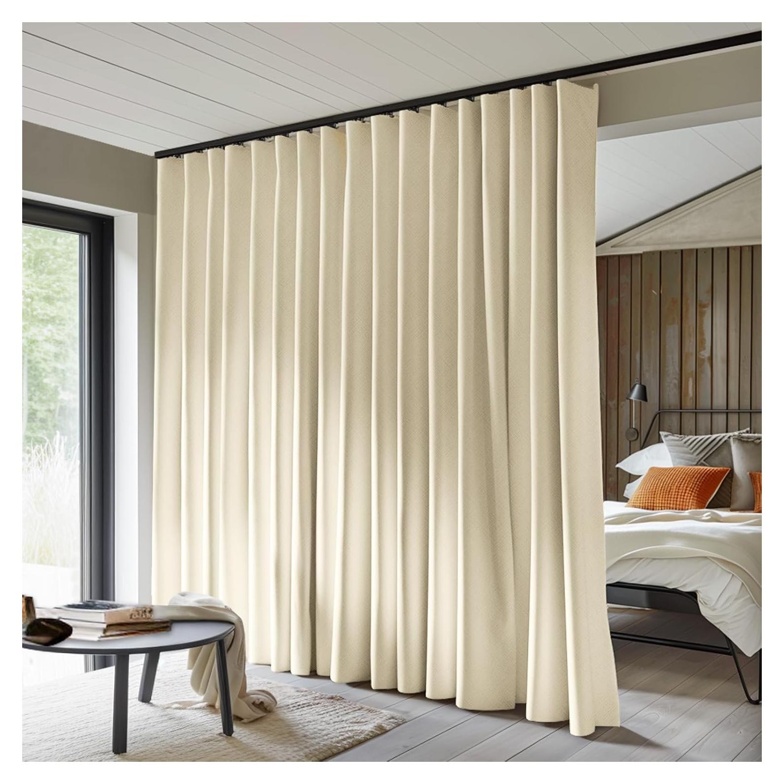 Cortina Divisoria de Habitación MaKefeile 2.53x2.13m Beige Opaca