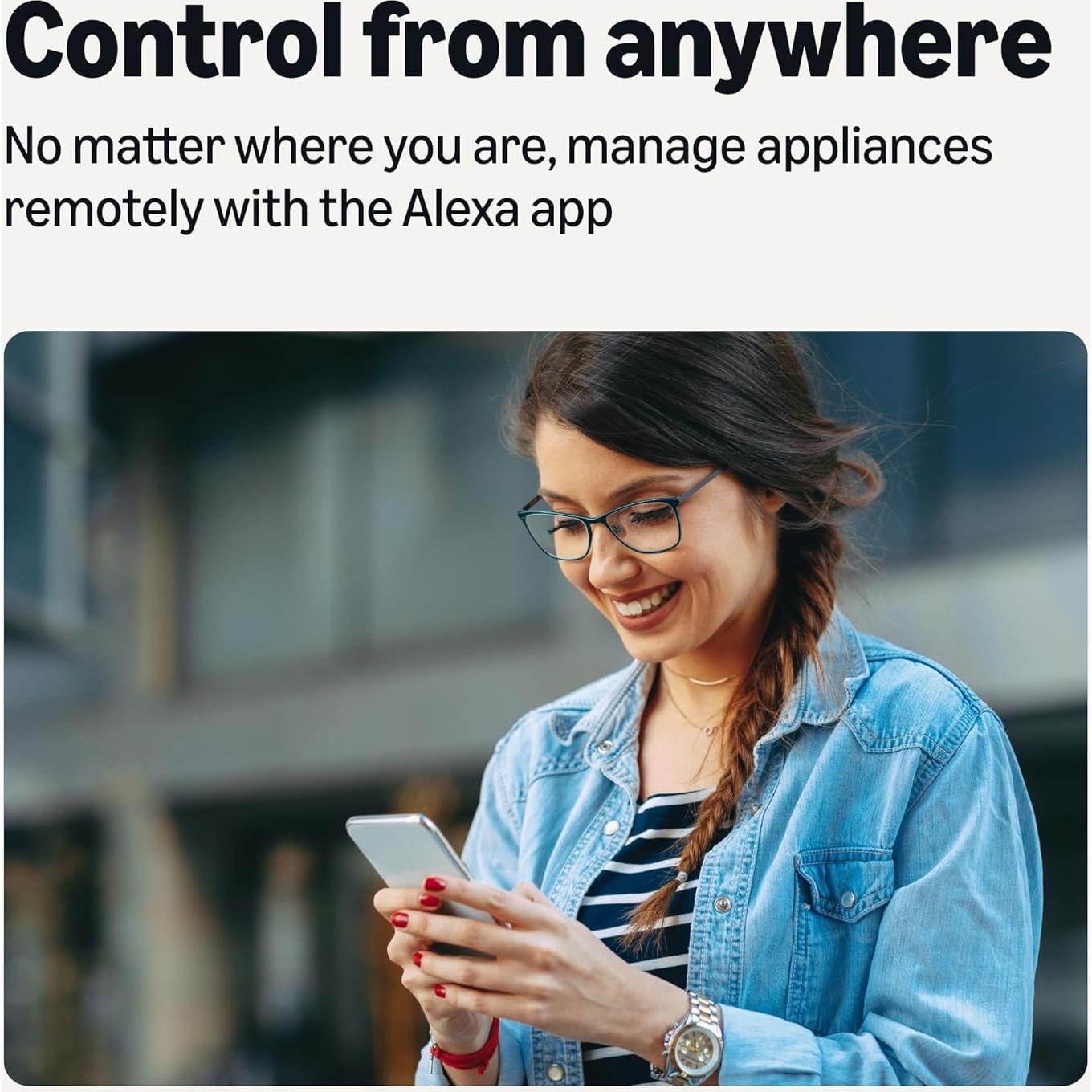 Enchufe Inteligente Amazon Basics, Control Alexa, 1800W, Blanco