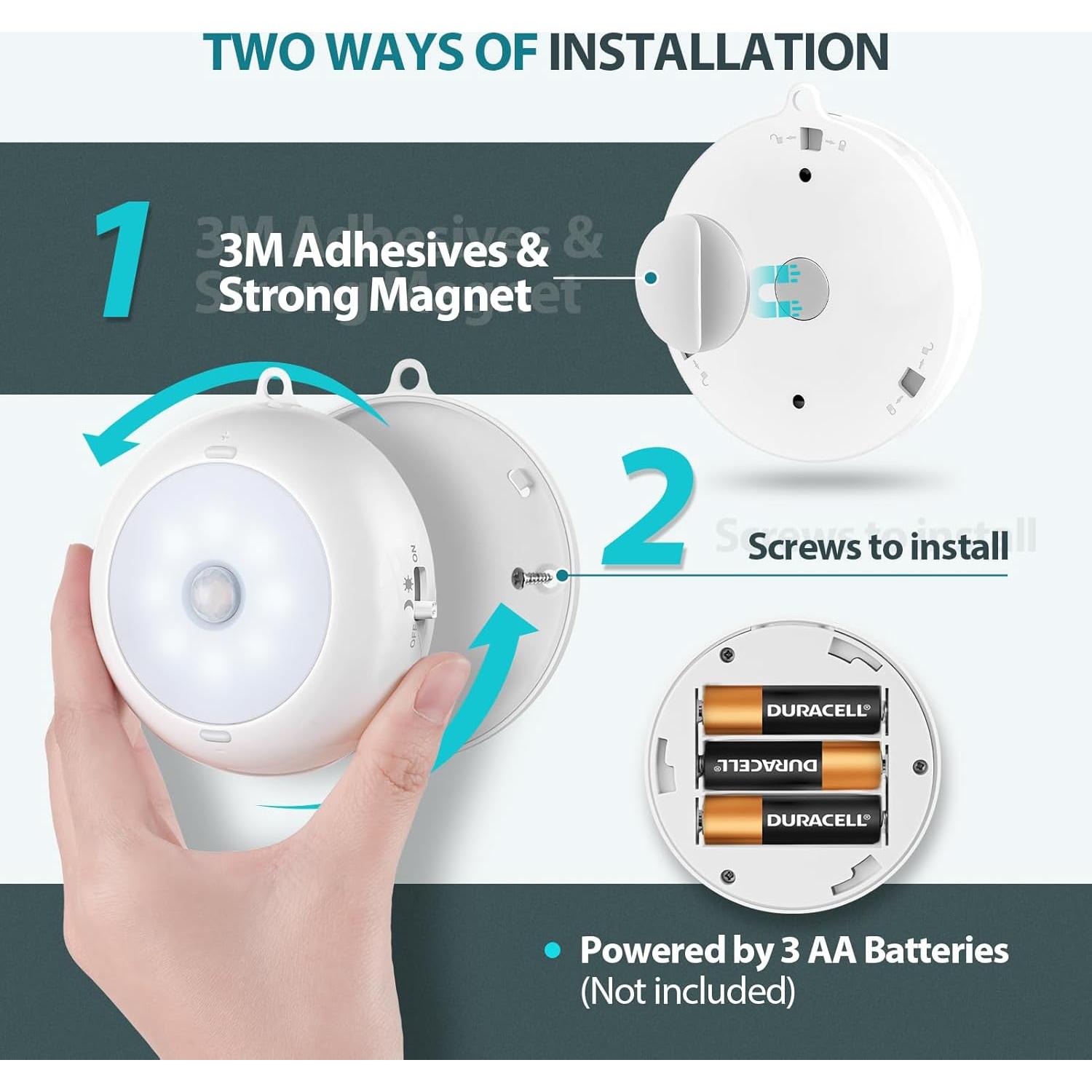 Sensor de Movimiento Luz LED Reoshine 6000K 3 Paquete