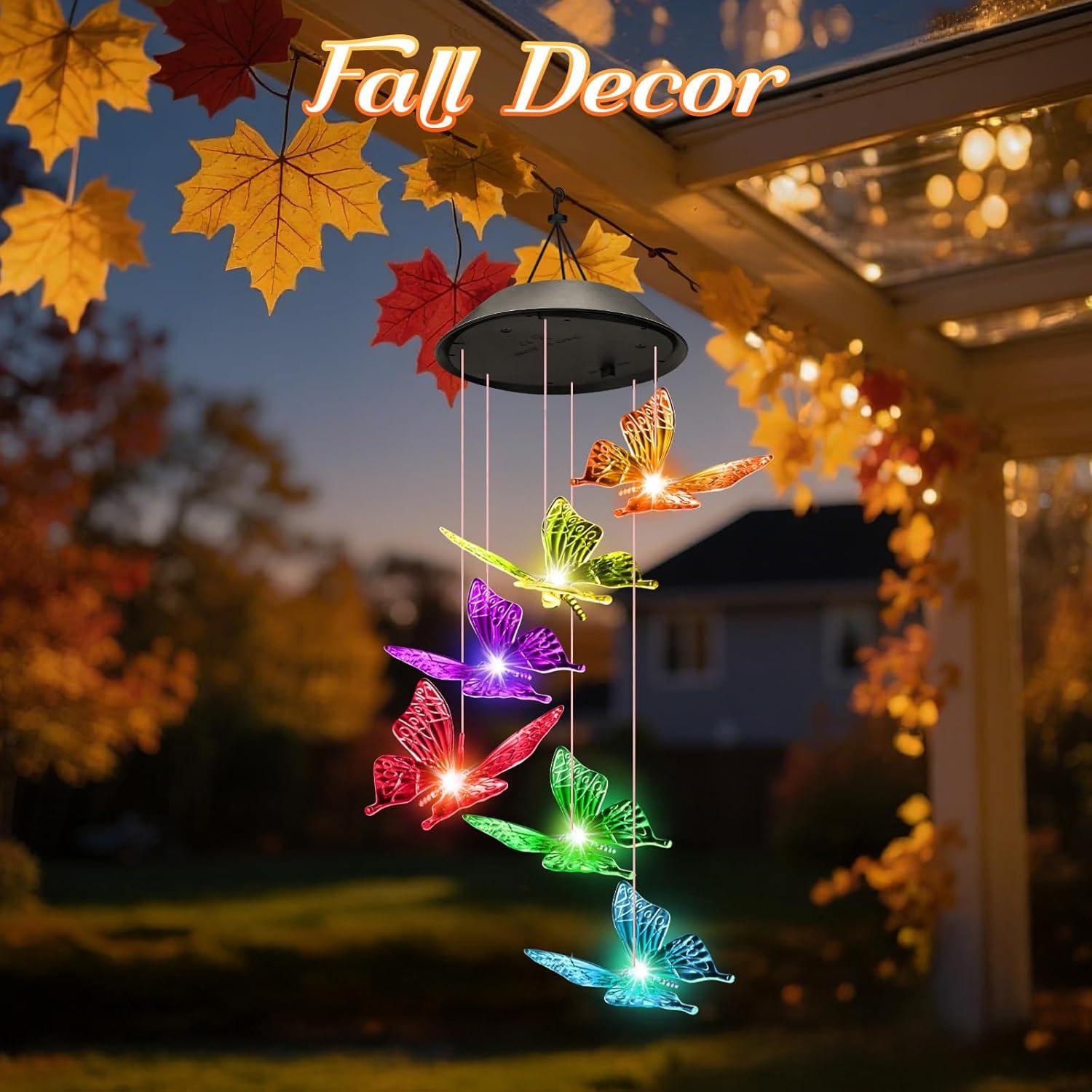 Campanas de Viento Solares Winzwon Mariposa Decoración Jardín