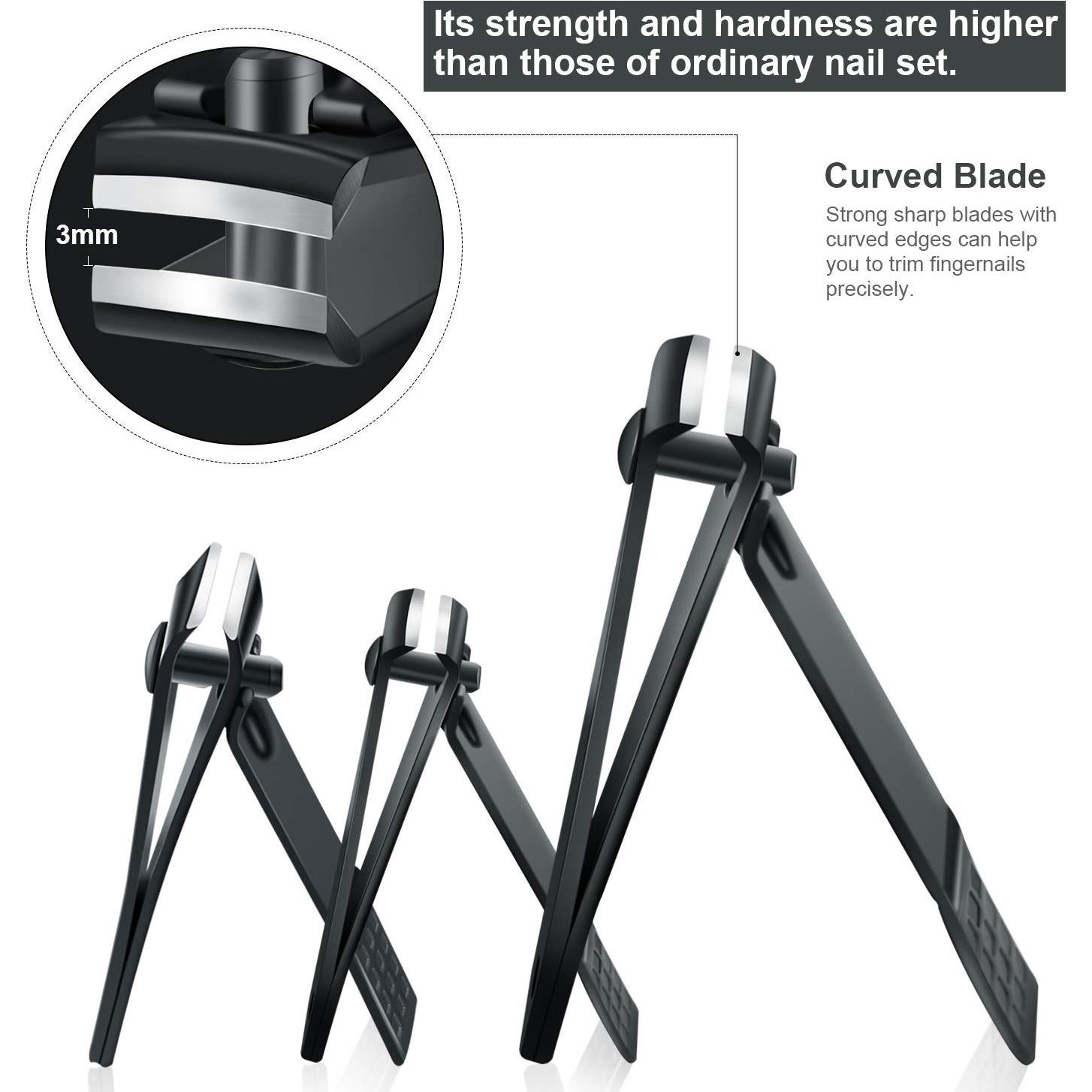 Kit de Manicura Portátil Keiby Citom 10 Piezas Acero Inoxidable Negro