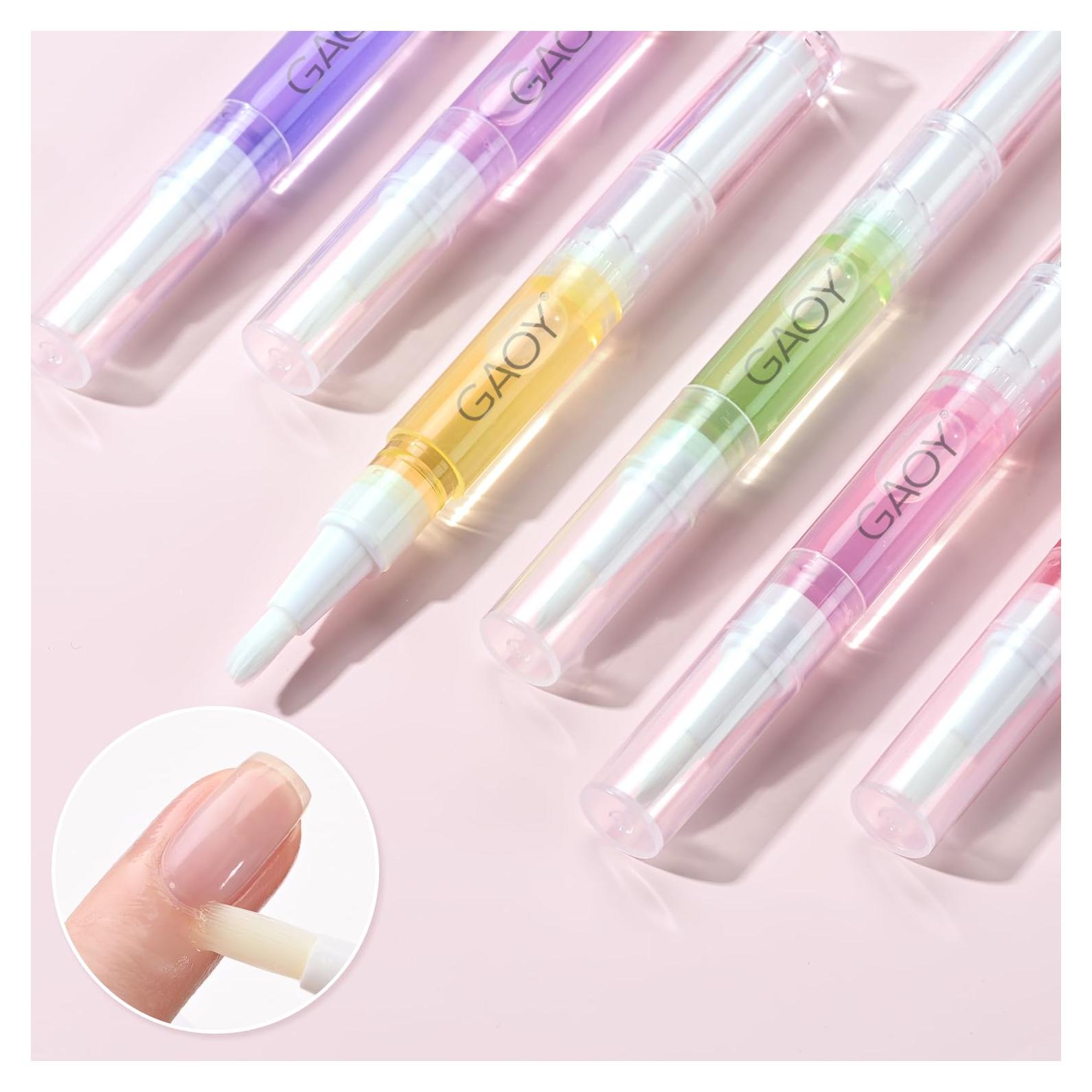 Conjunto de Bolígrafos de Aceite para Cutículas GAOY, 6 Piezas