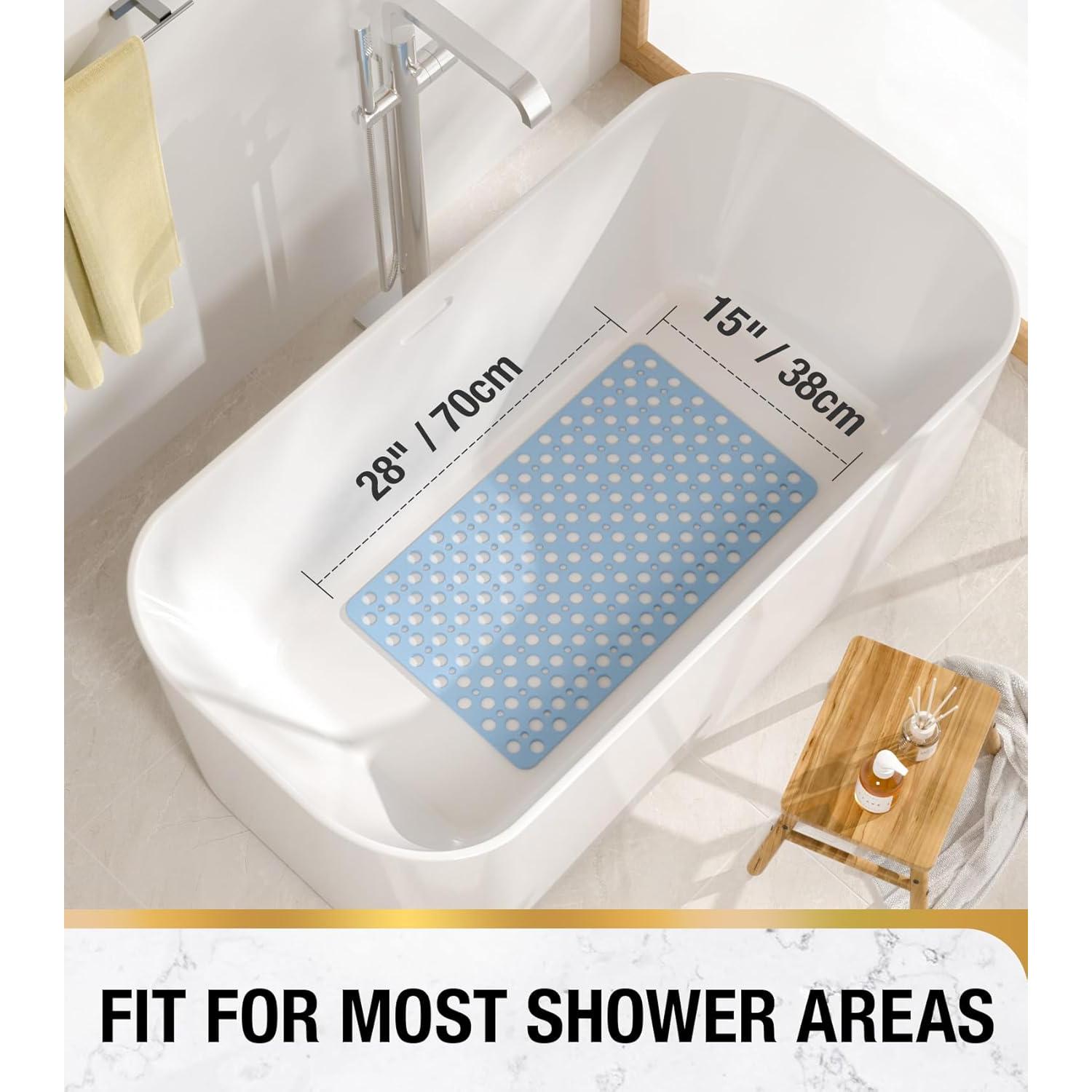 Alfombrilla de Baño Antideslizante HITSLAM 71x38 cm Azul