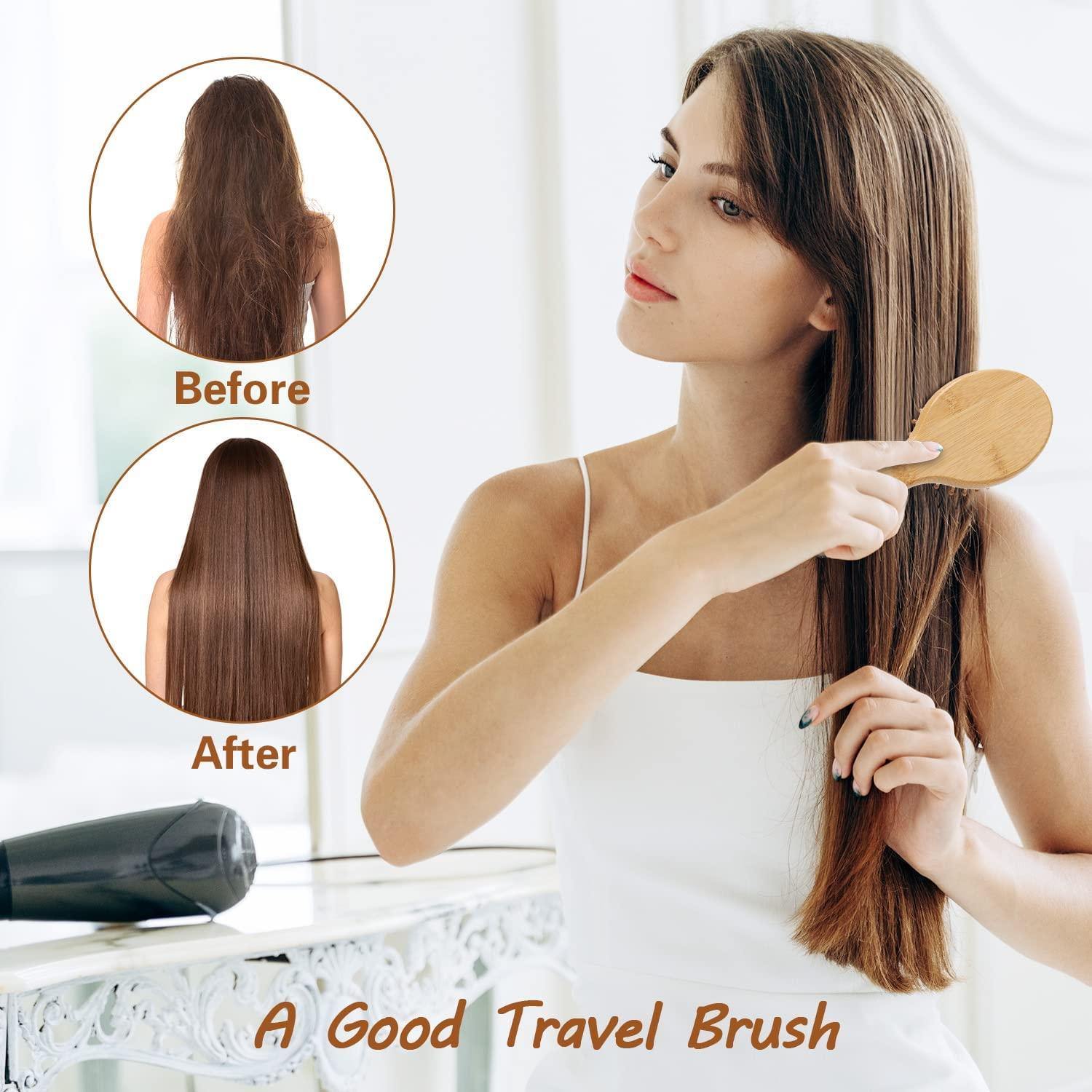 Cepillo Desenredante Mini Sofmild de Bambú 14x6 cm Beige