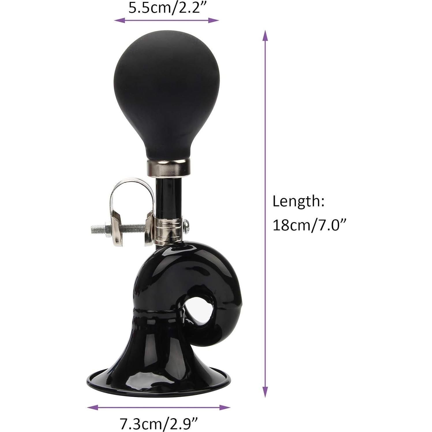 Trompeta Retro Coolrunner para Bicicleta 18cm Metal Negro