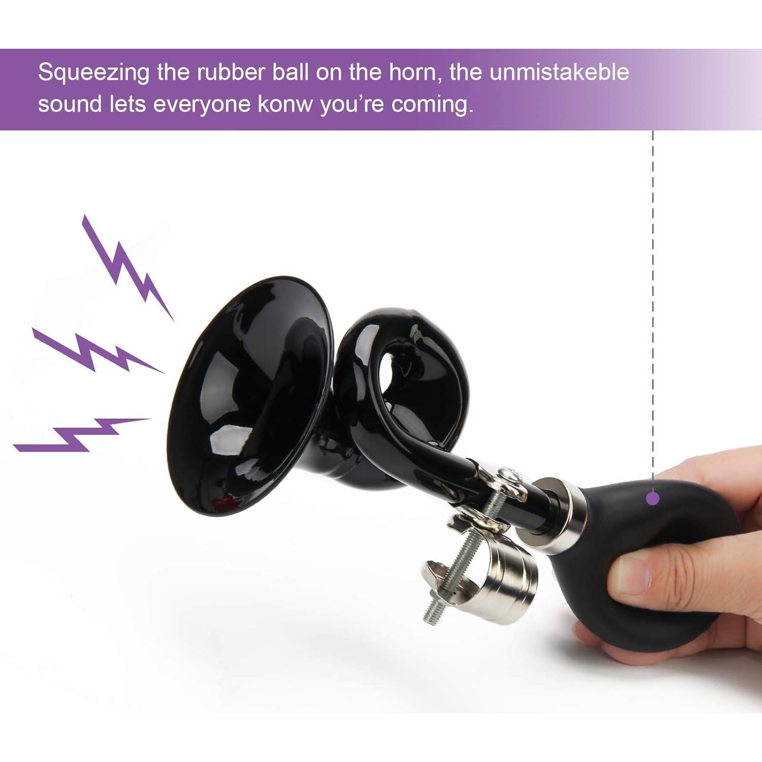 Trompeta Retro Coolrunner para Bicicleta 18cm Metal Negro