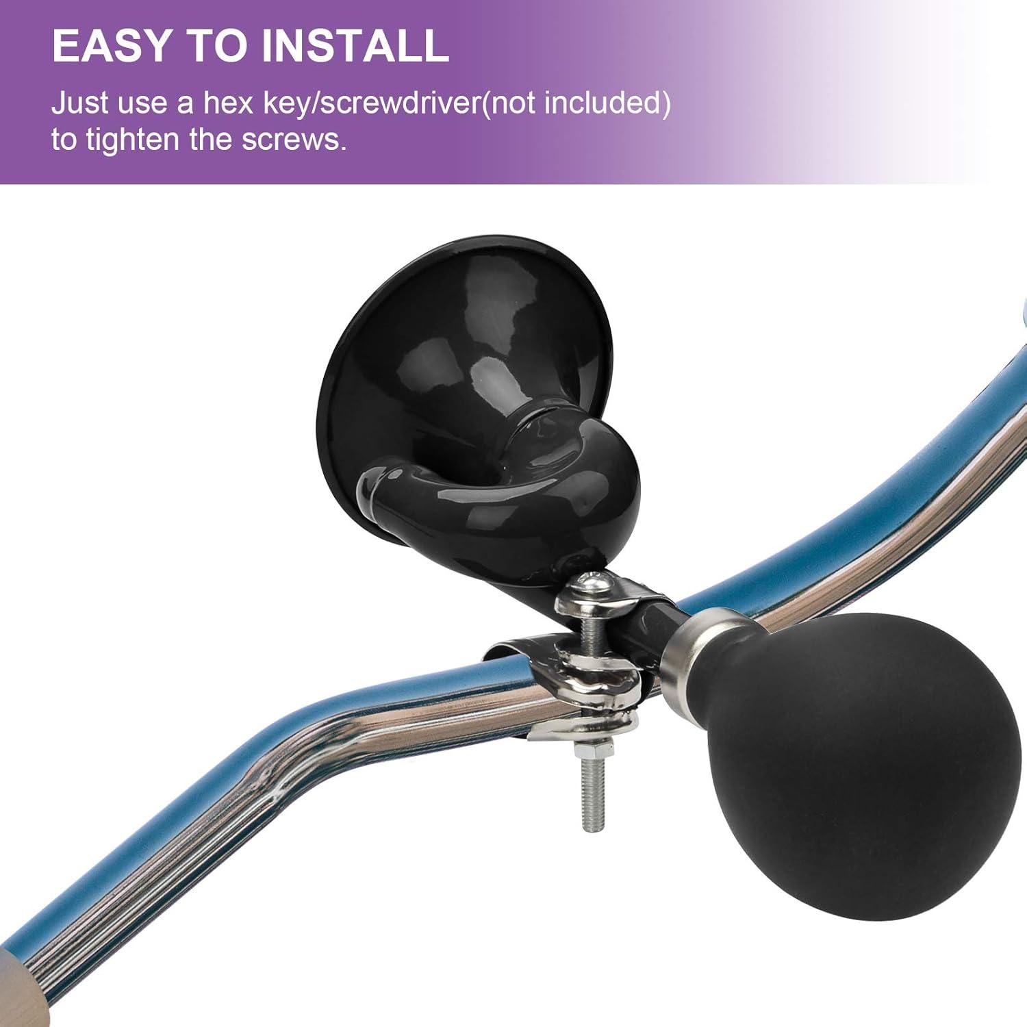 Trompeta Retro Coolrunner para Bicicleta 18cm Metal Negro