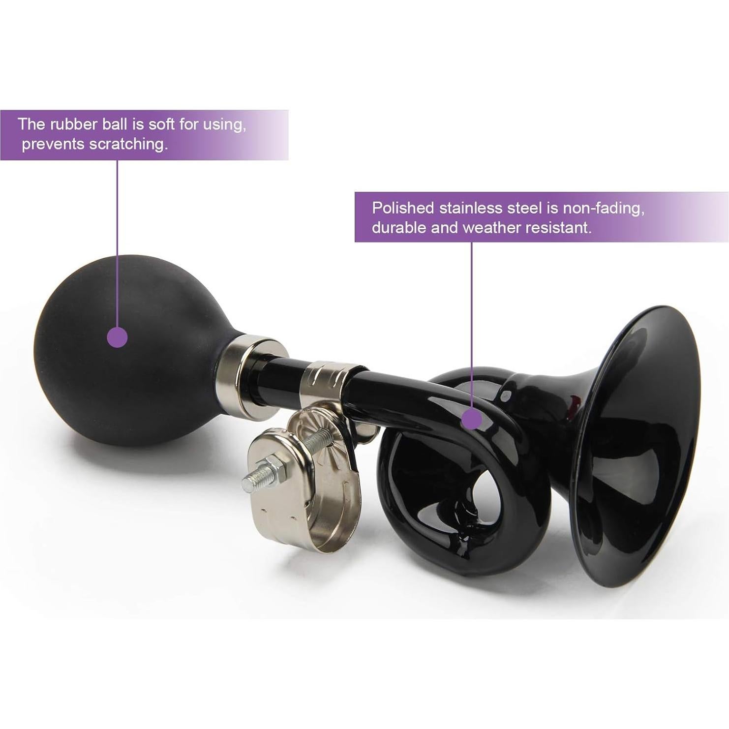 Trompeta Retro Coolrunner para Bicicleta 18cm Metal Negro