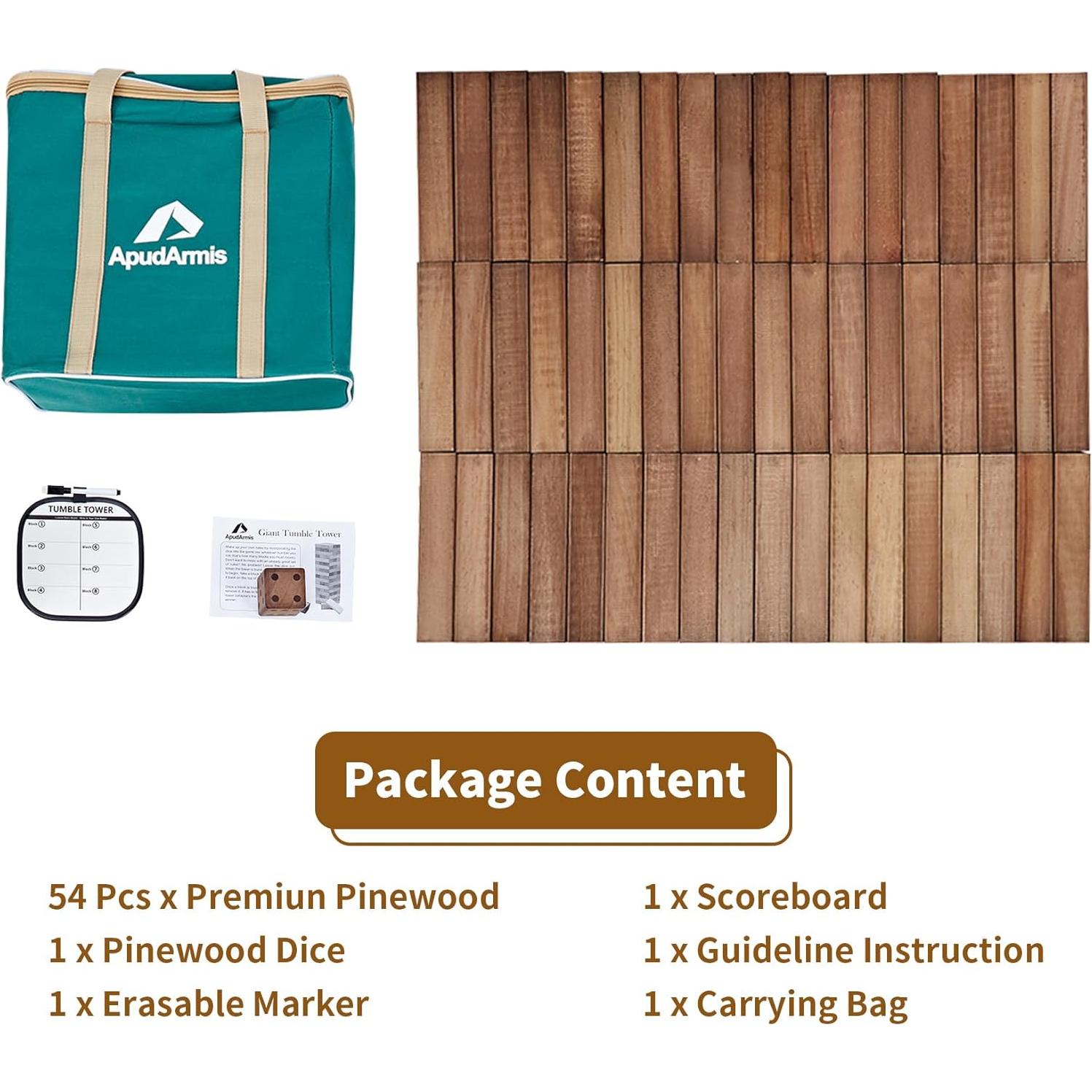 Juego de Torre de Madera ApudArmis 54 Piezas 3.2FT