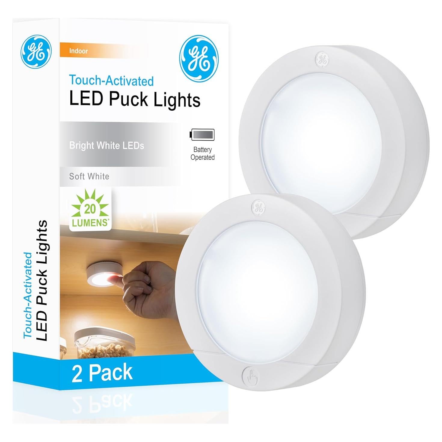 Luces LED Táctiles Inalámbricas GE, Paquete de 2, 20 Lúmenes