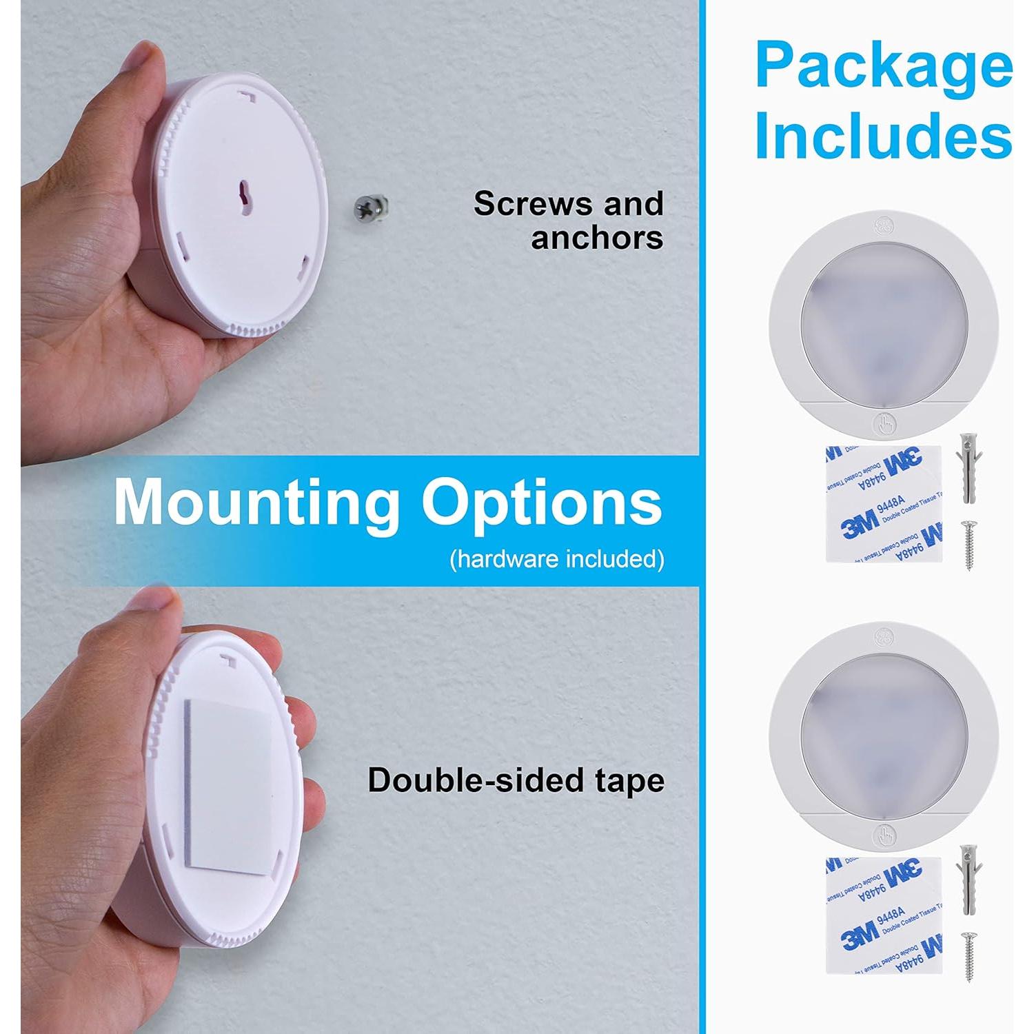 Luces LED Táctiles Inalámbricas GE, Paquete de 2, 20 Lúmenes