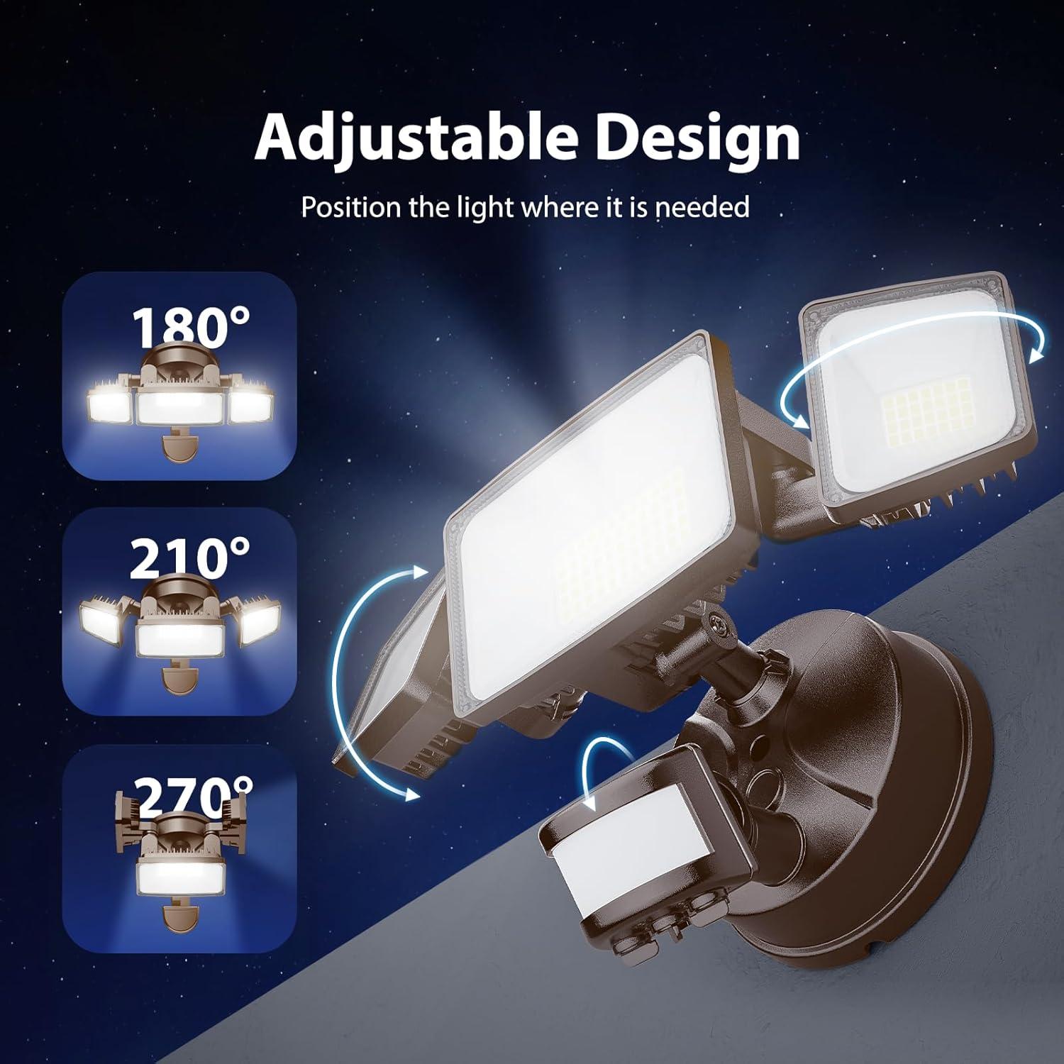 Luz de Inundación LED Onforu 65W con Sensor de Movimiento IP65