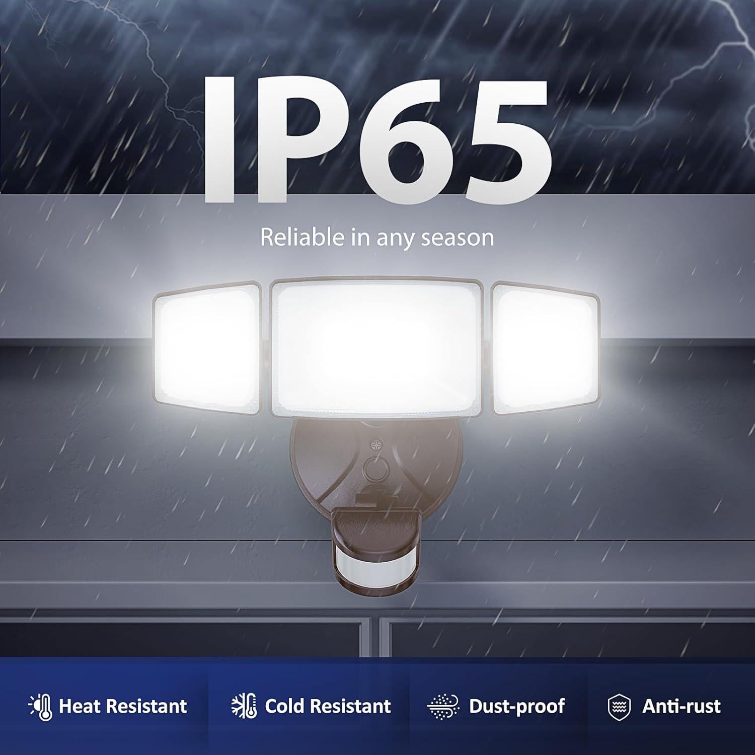 Luz de Inundación LED Onforu 65W con Sensor de Movimiento IP65