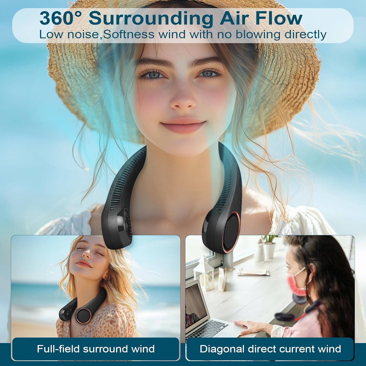 Ventilador de Cuello CIVPOWER CV003 Recargable 4000 mAh USB