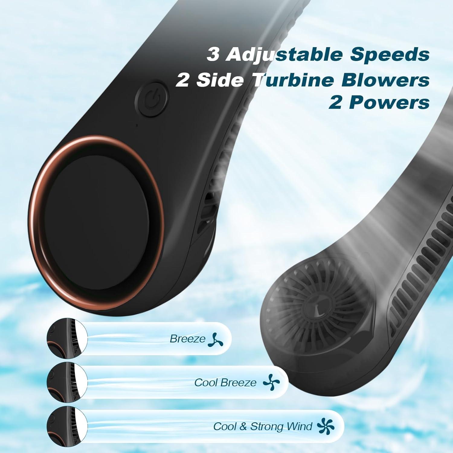 Ventilador de Cuello CIVPOWER CV003 Recargable 4000 mAh USB