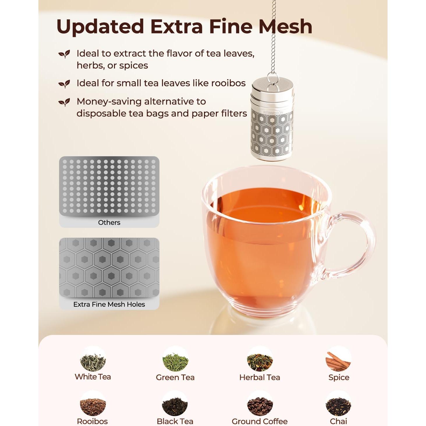 Infusor de Té Reinmoson Acero Inoxidable 304 Extra Pequeño