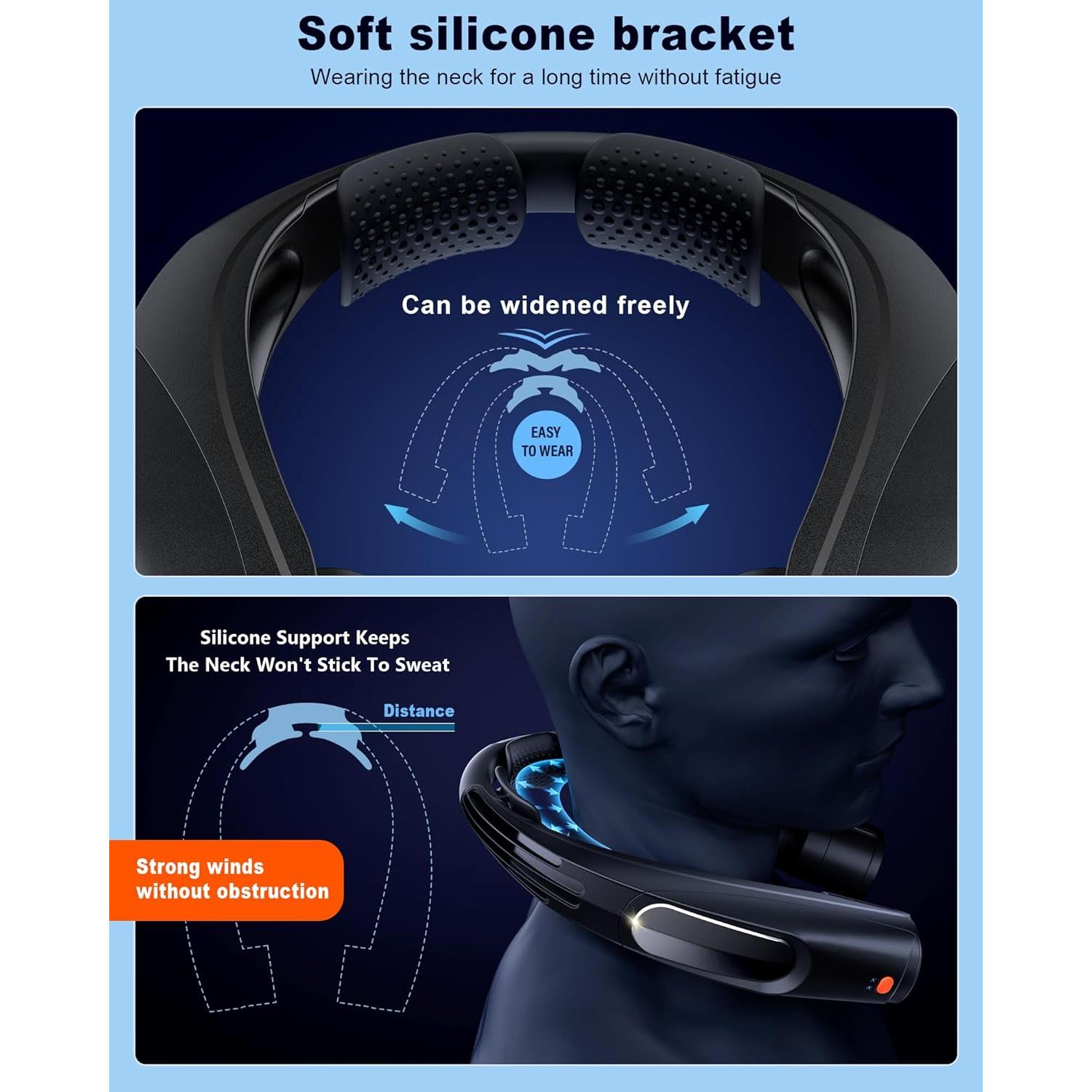 Ventilador de Cuello Portátil ZEEFO Q11 6000mAh 6 Velocidades