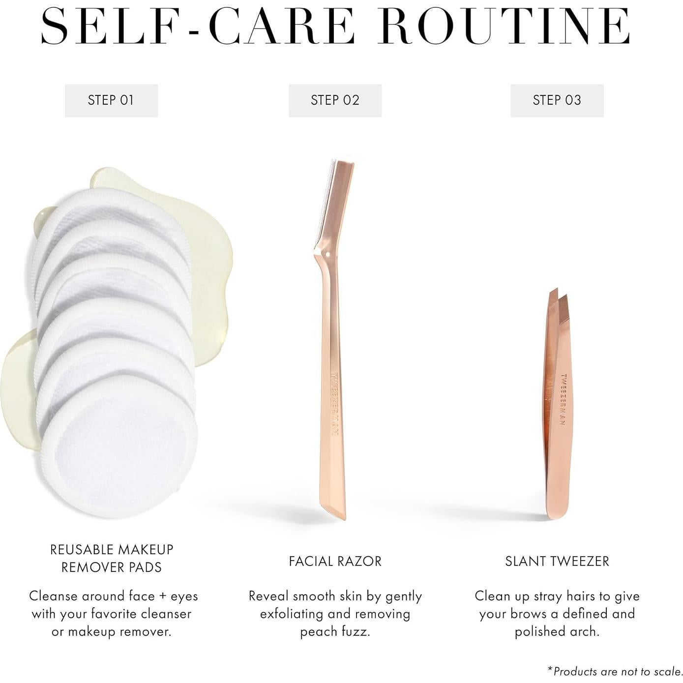 Razor Facial Tweezerman Oro Rosa - Reutilizable con 3 Hojas