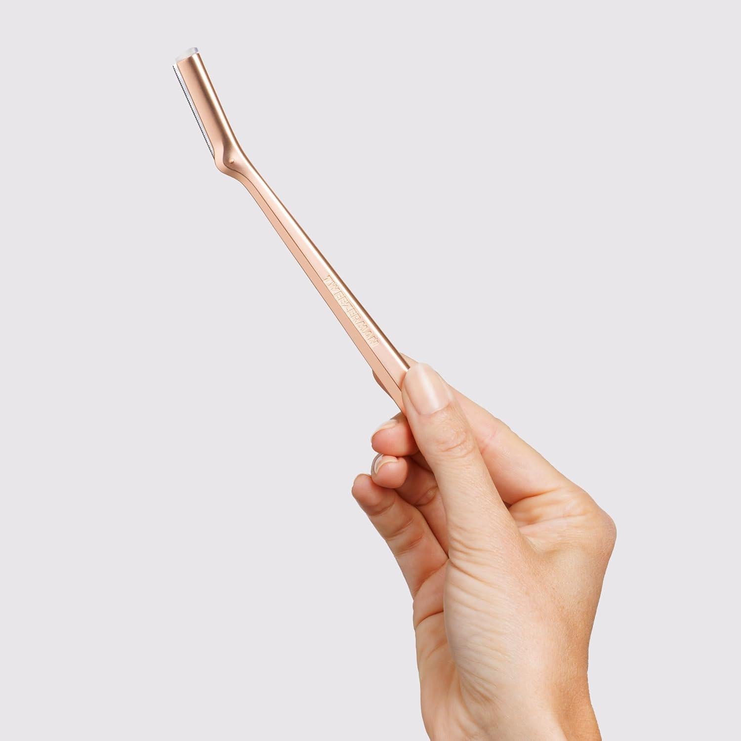 Razor Facial Tweezerman Oro Rosa - Reutilizable con 3 Hojas