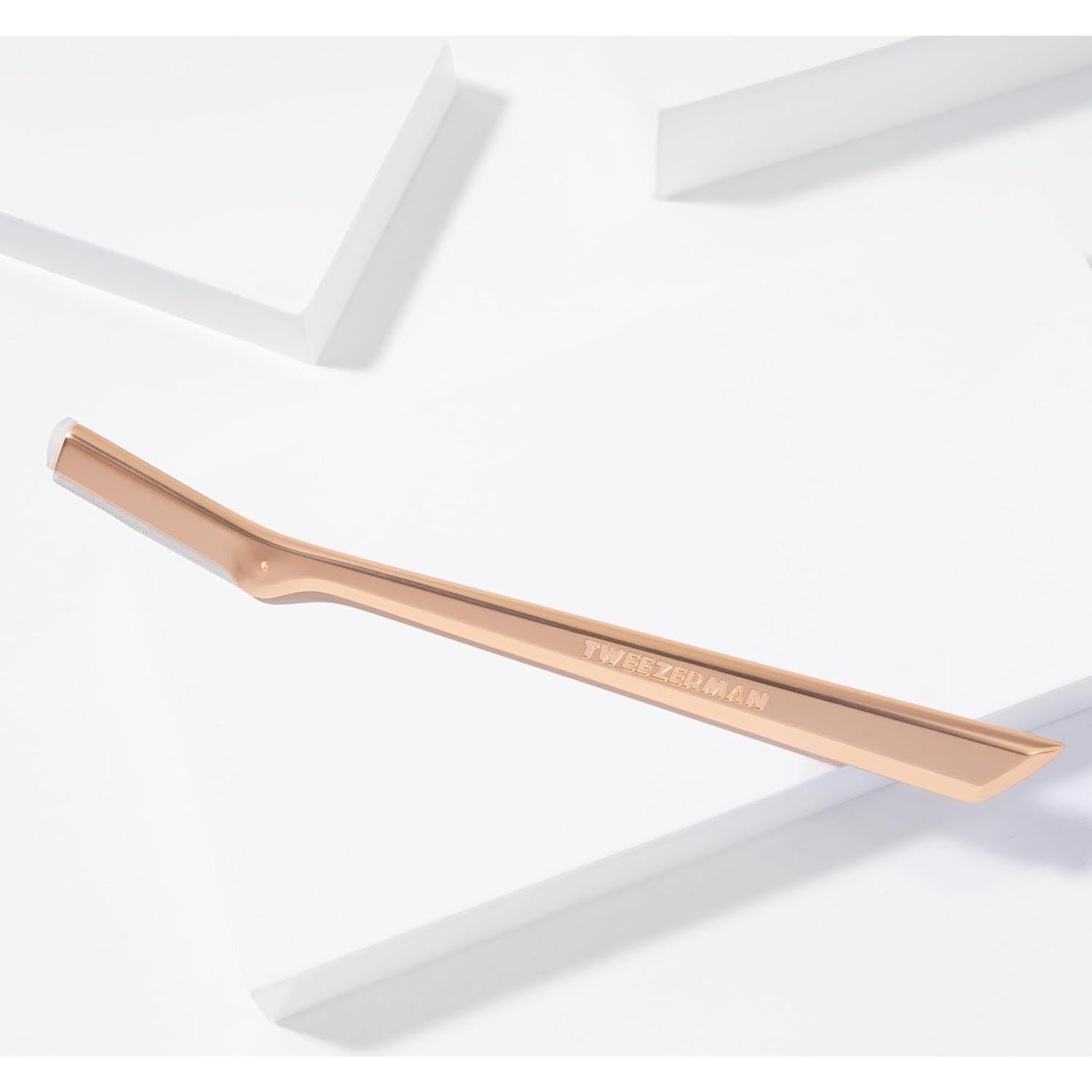 Razor Facial Tweezerman Oro Rosa - Reutilizable con 3 Hojas