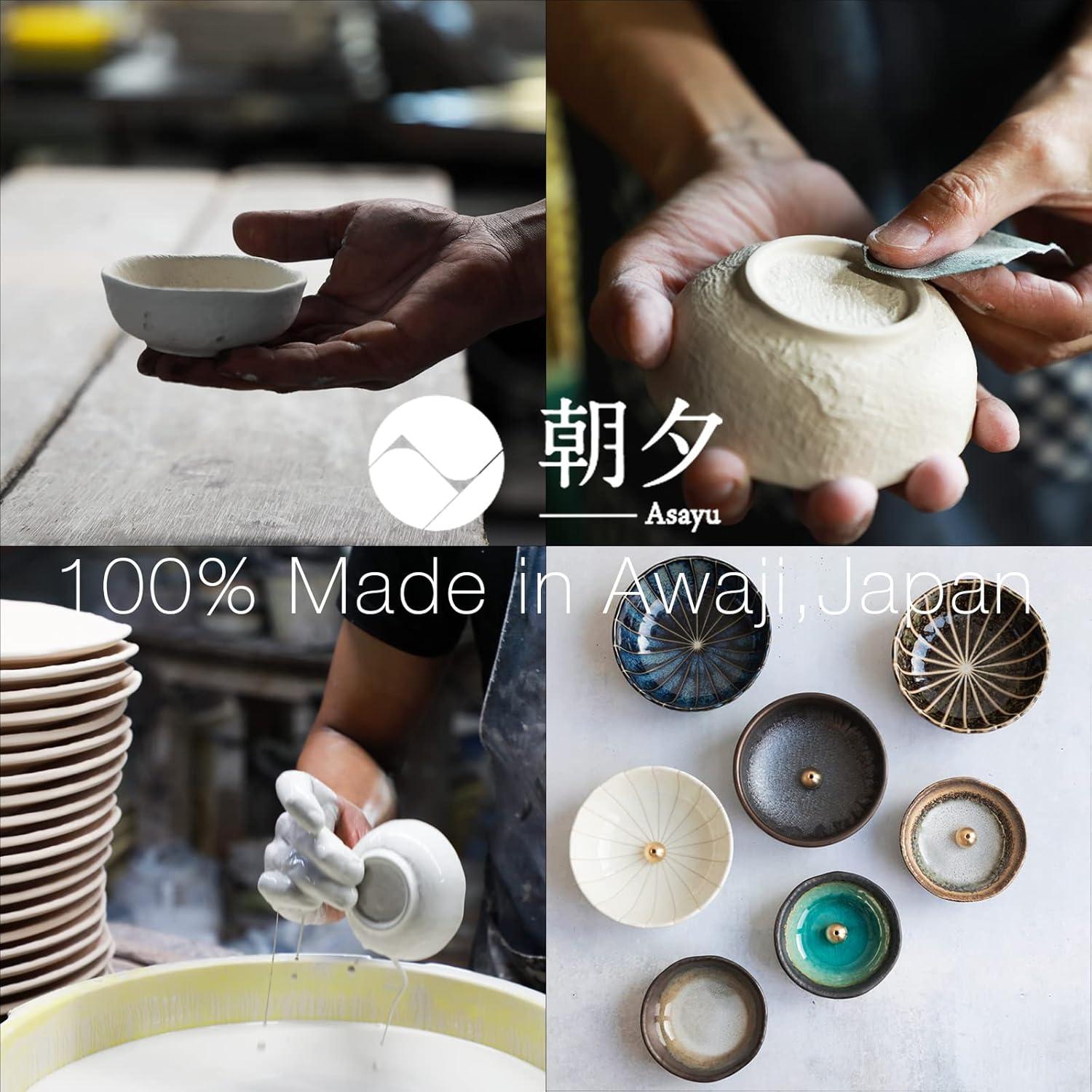 Soporte de Incienso Cerámica Asayu Loto Verde 10.5 cm