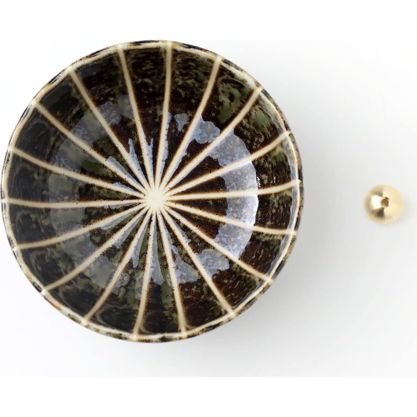 Soporte de Incienso Cerámica Asayu Loto Verde 10.5 cm