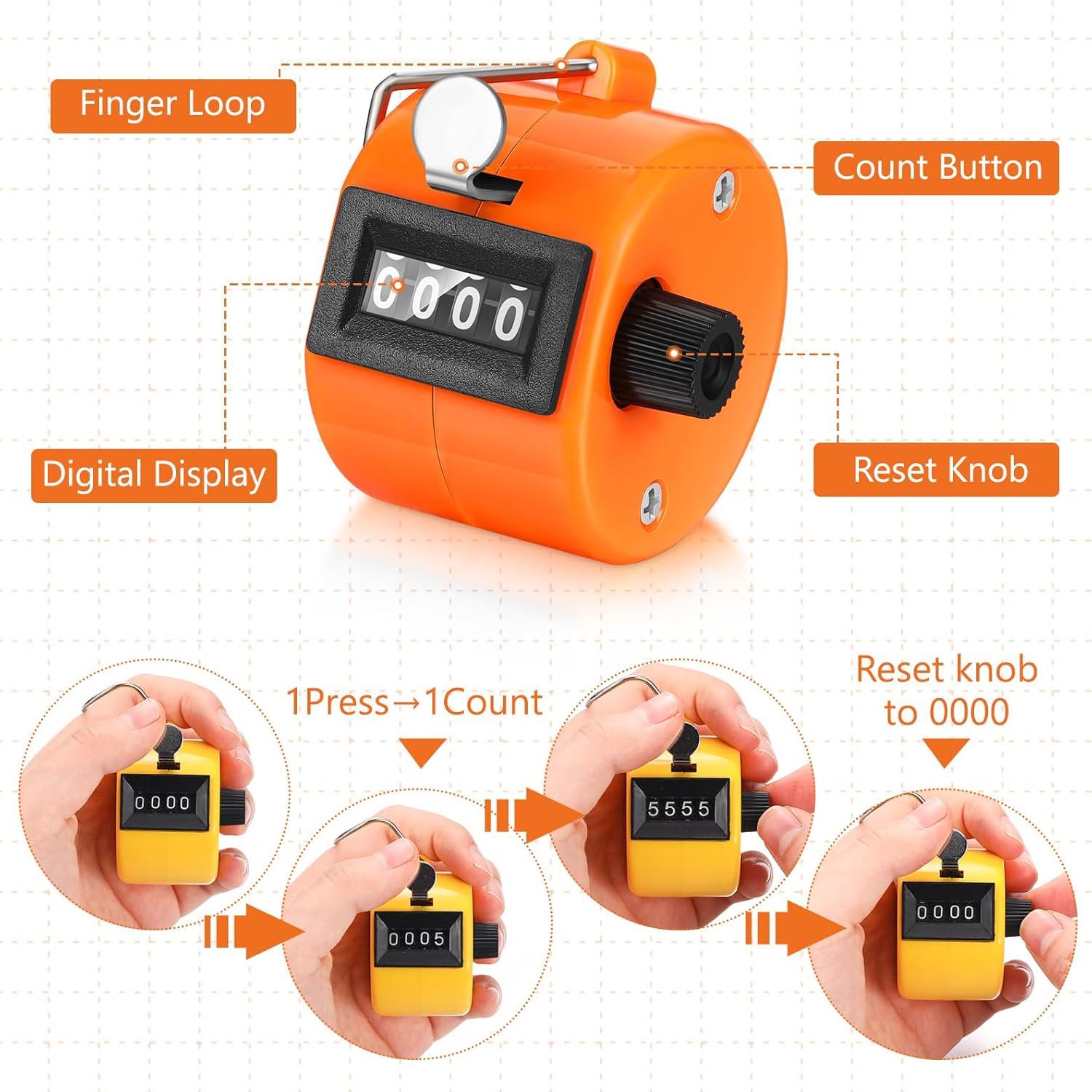 Contador Manual Clicker 16 Pcs Kathfly 4 Dígitos Colorido