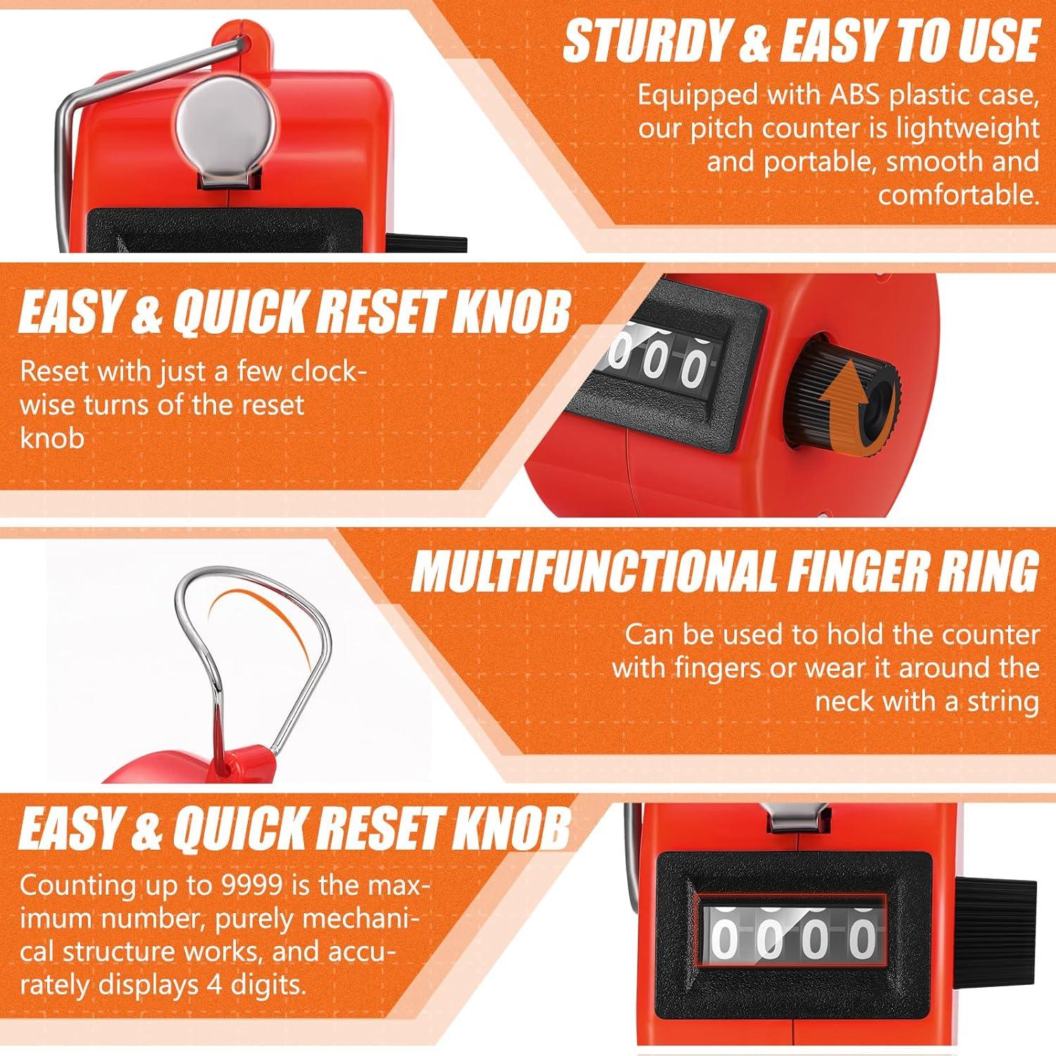 Contador Manual Clicker 16 Pcs Kathfly 4 Dígitos Colorido