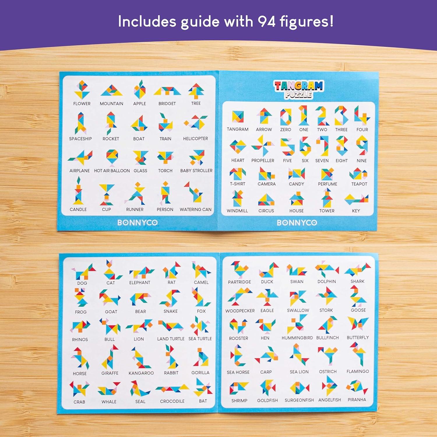 Paquete de 30 Rompecabezas Tangram de Madera para Niños