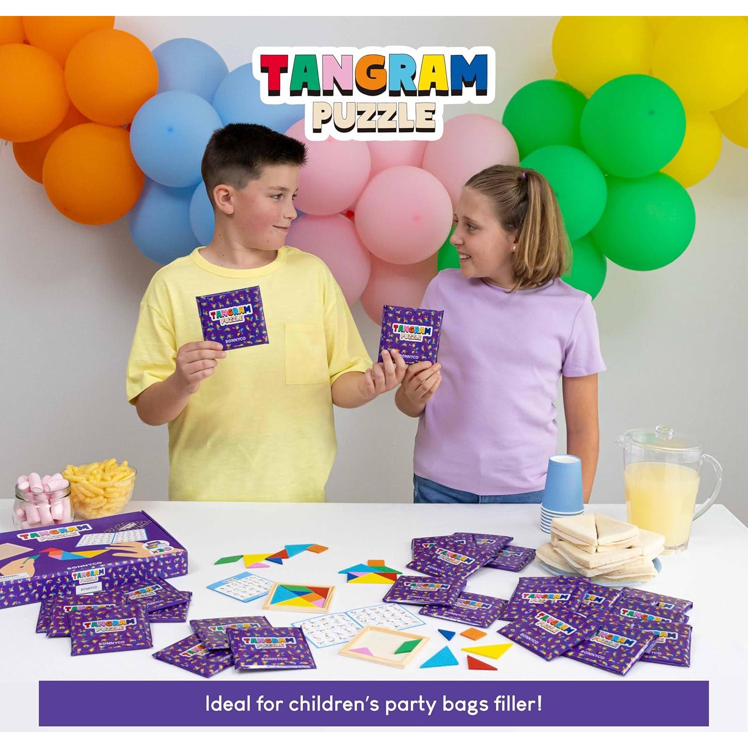 Paquete de 30 Rompecabezas Tangram de Madera para Niños