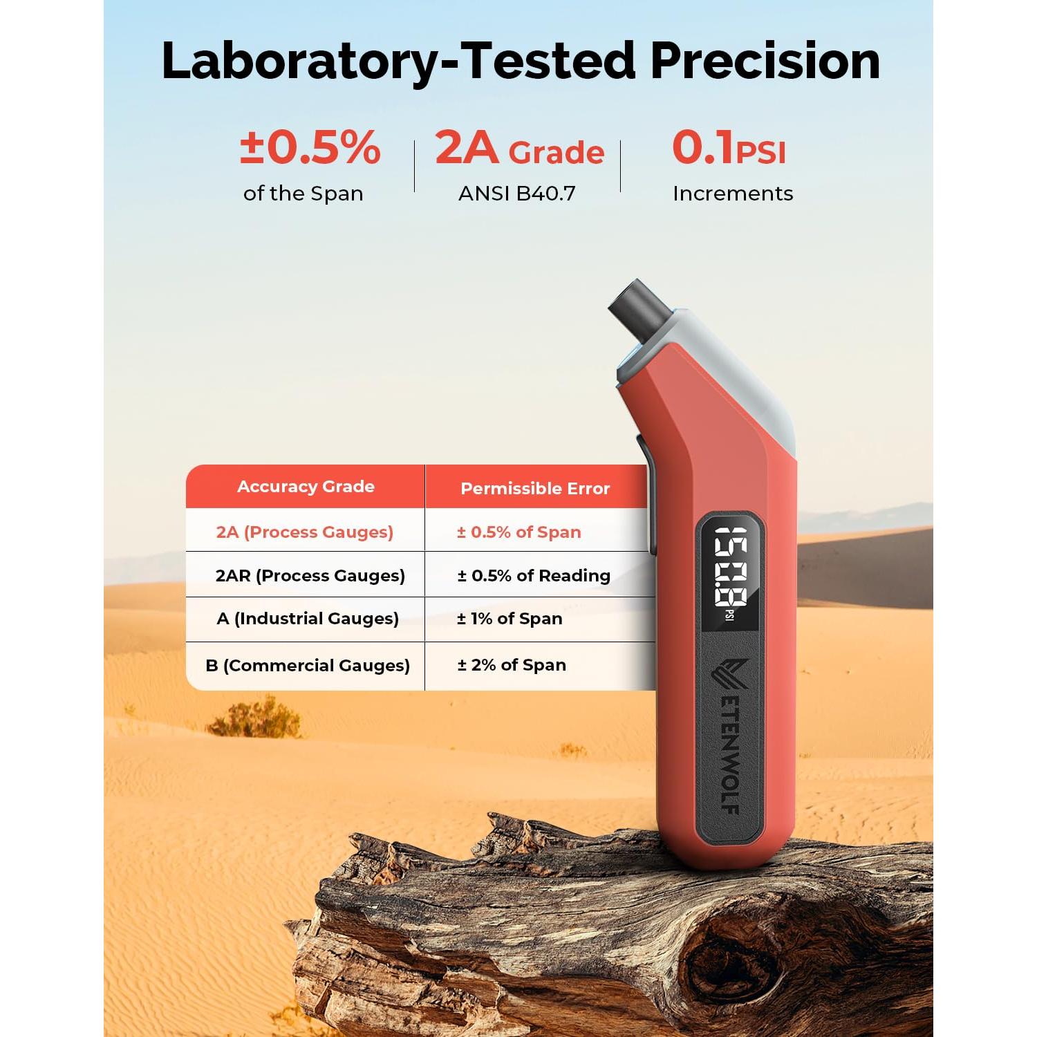 Medidor de Presión de Neumáticos ETENWOLF T300 Plus 200 PSI