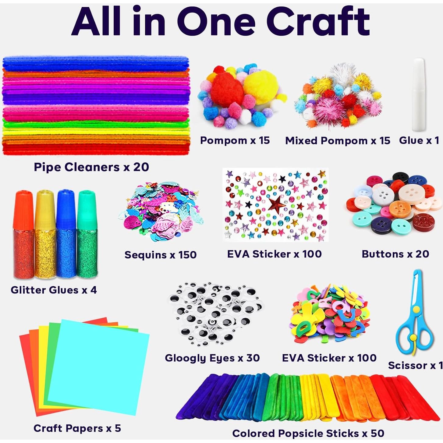 Kit de Manualidades FUNZBO - 800 Piezas, Creatividad para Niños