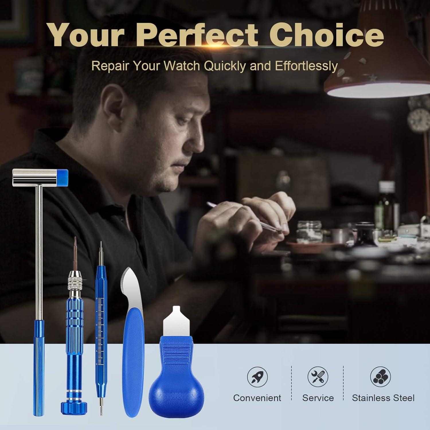 Kit de Herramientas de Reparación de Relojes ONEBOM - 186 Piezas