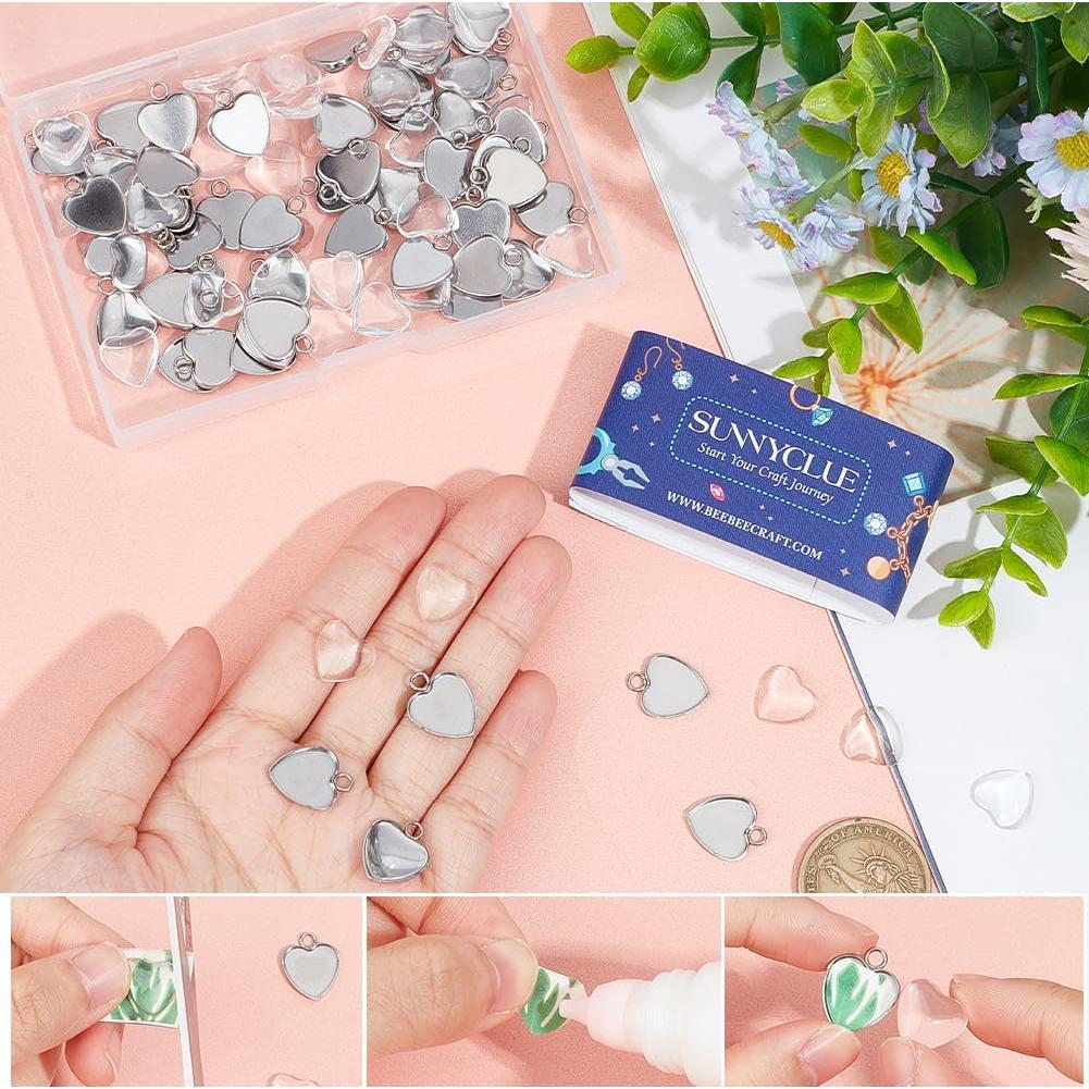 Bandejas Bezel en Blanco SUNNYCLUE 120Pcs para Joyas DIY