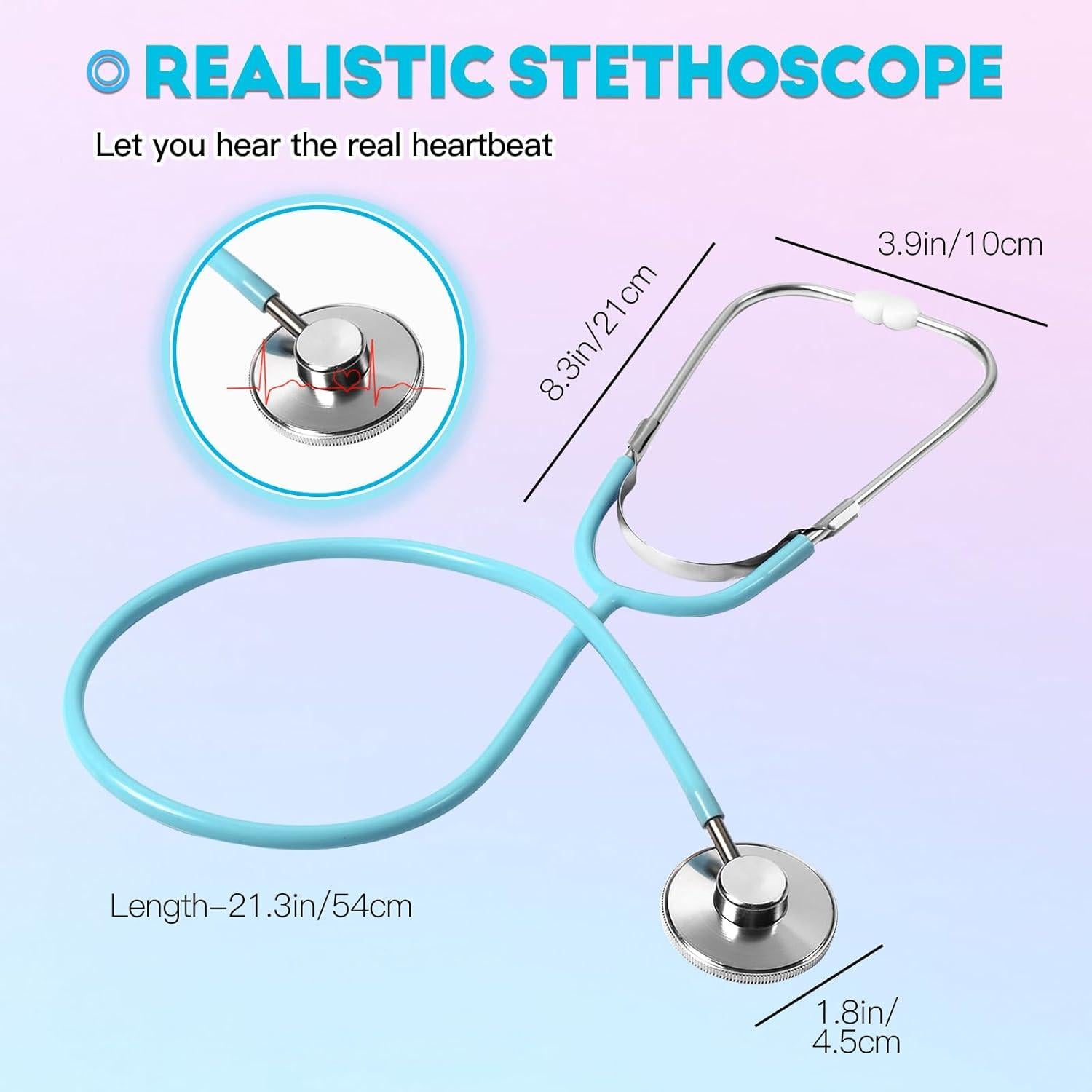 Set de Juguete Estetoscopio para Niños Phobby - 2 Piezas Azul