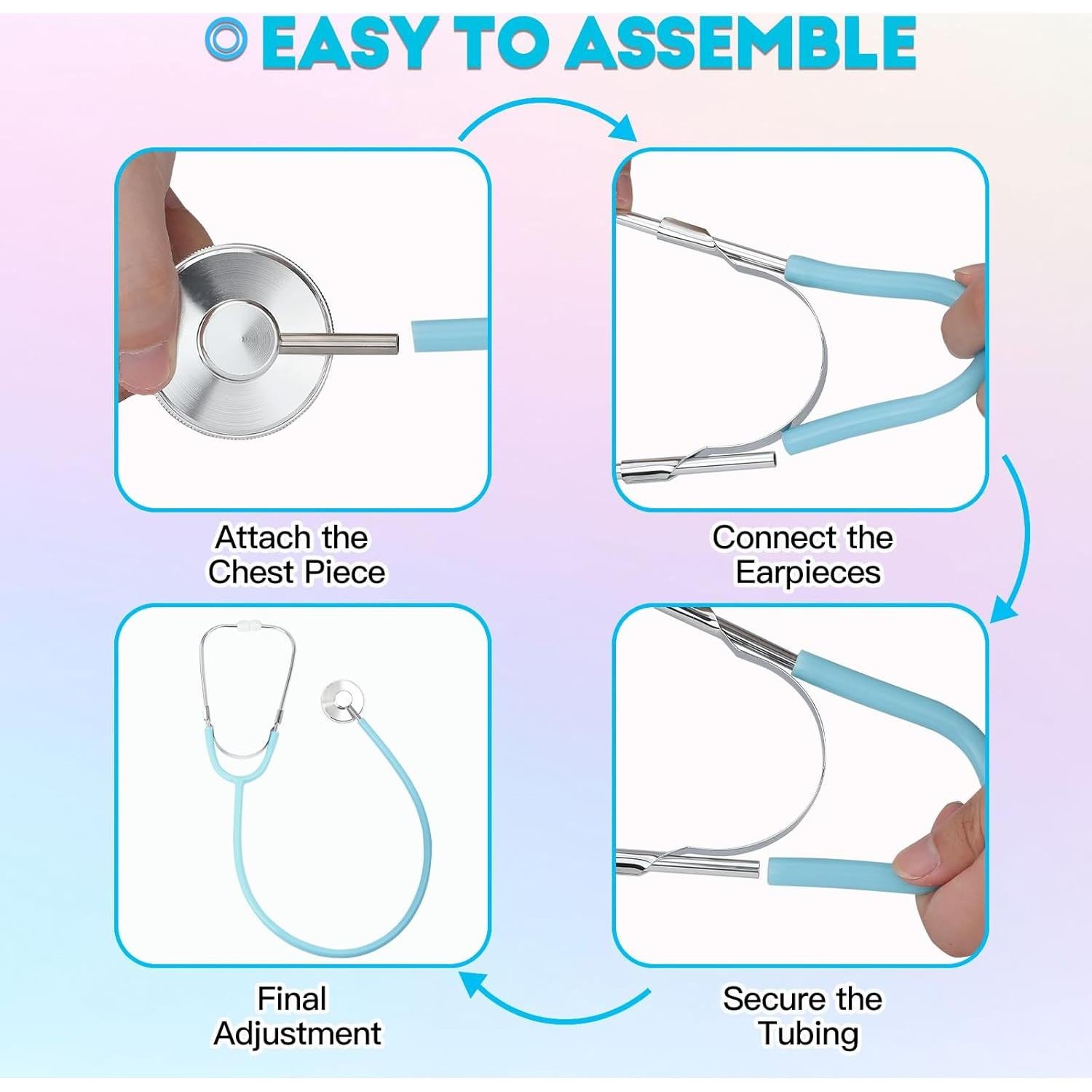 Set de Juguete Estetoscopio para Niños Phobby - 2 Piezas Azul