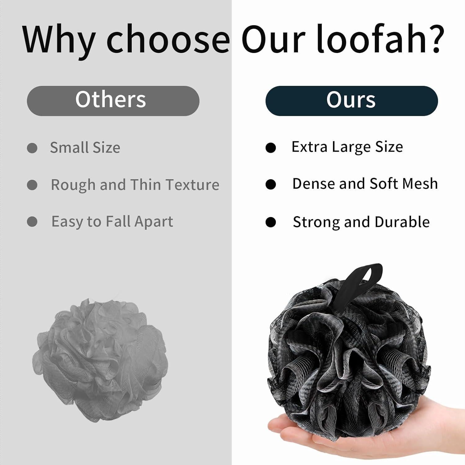 Esponjas de Ducha Loofah BCKENEY 4 Pack Suaves Exfoliantes