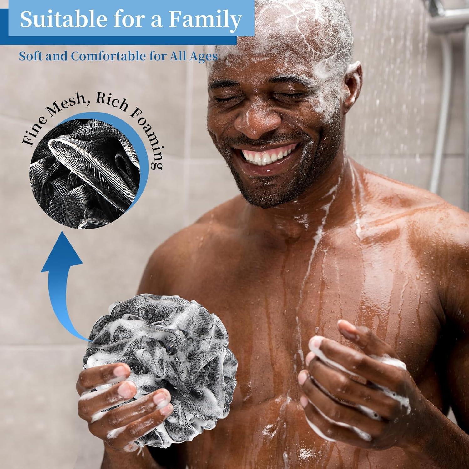 Esponjas de Ducha Loofah BCKENEY 4 Pack Suaves Exfoliantes