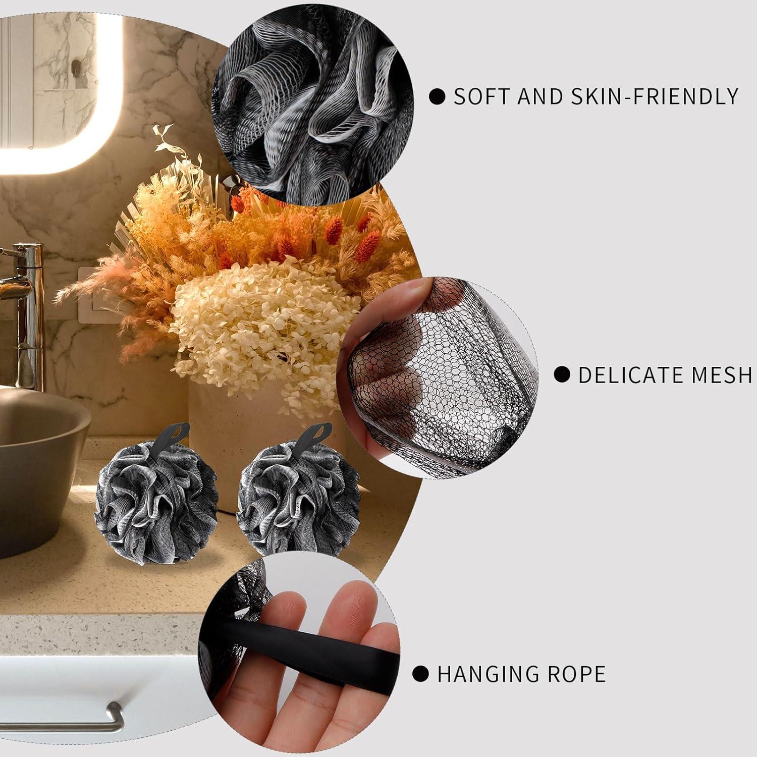 Esponjas de Ducha Loofah BCKENEY 4 Pack Suaves Exfoliantes