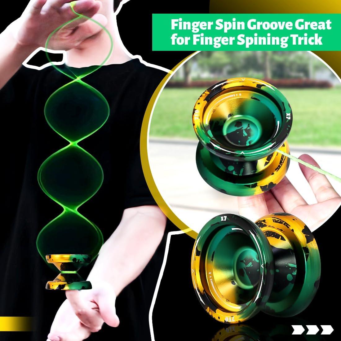 Yoyo Profesional X7 WABESMANIS Doble Propósito Verde Dorado