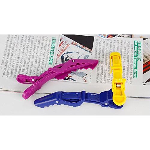 12 Clips de Cabello Profesionales F-BBKO Doble Bisagra Negro