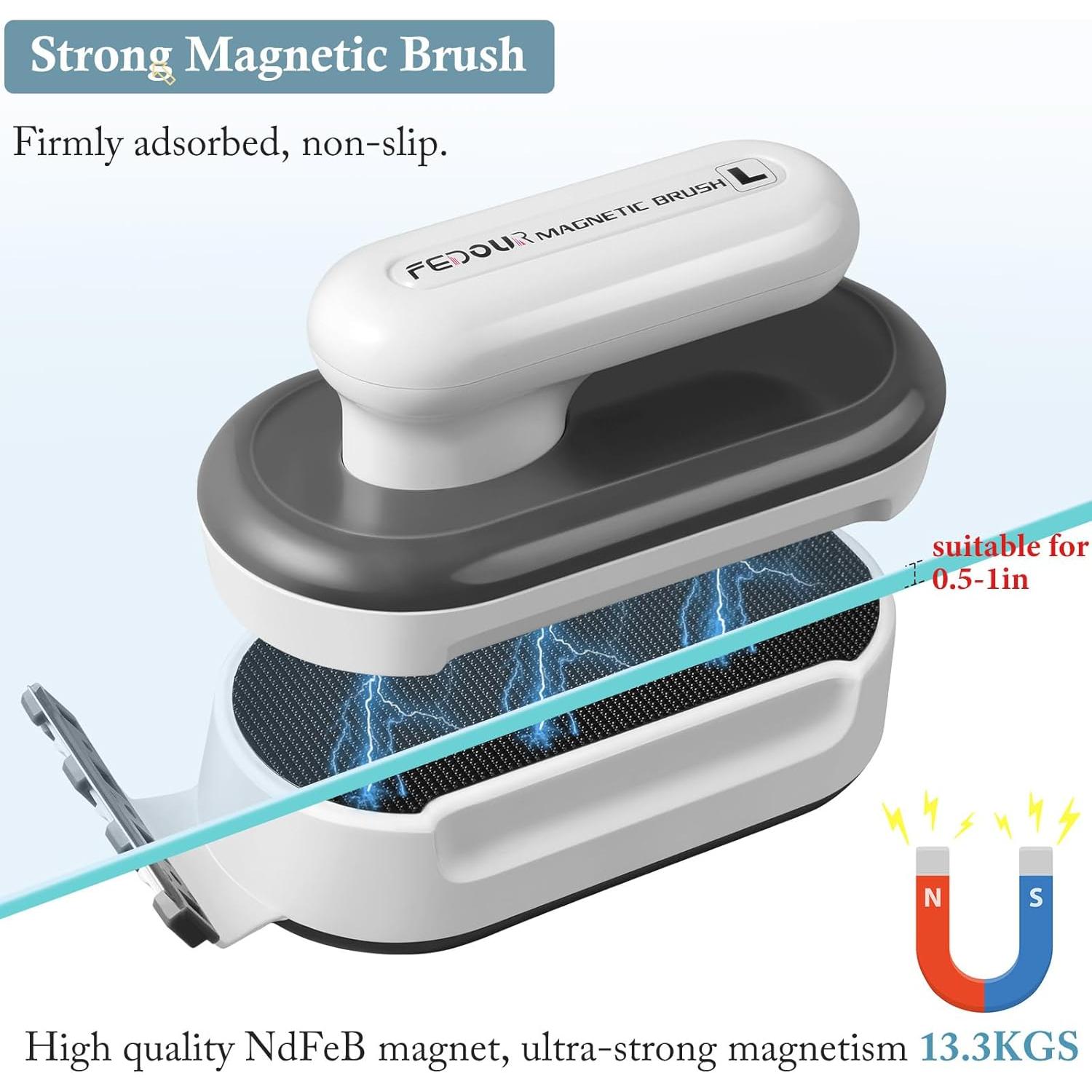 Limpiador Magnético para Acuarios FEDOUR Grande 0.8-2.5 cm