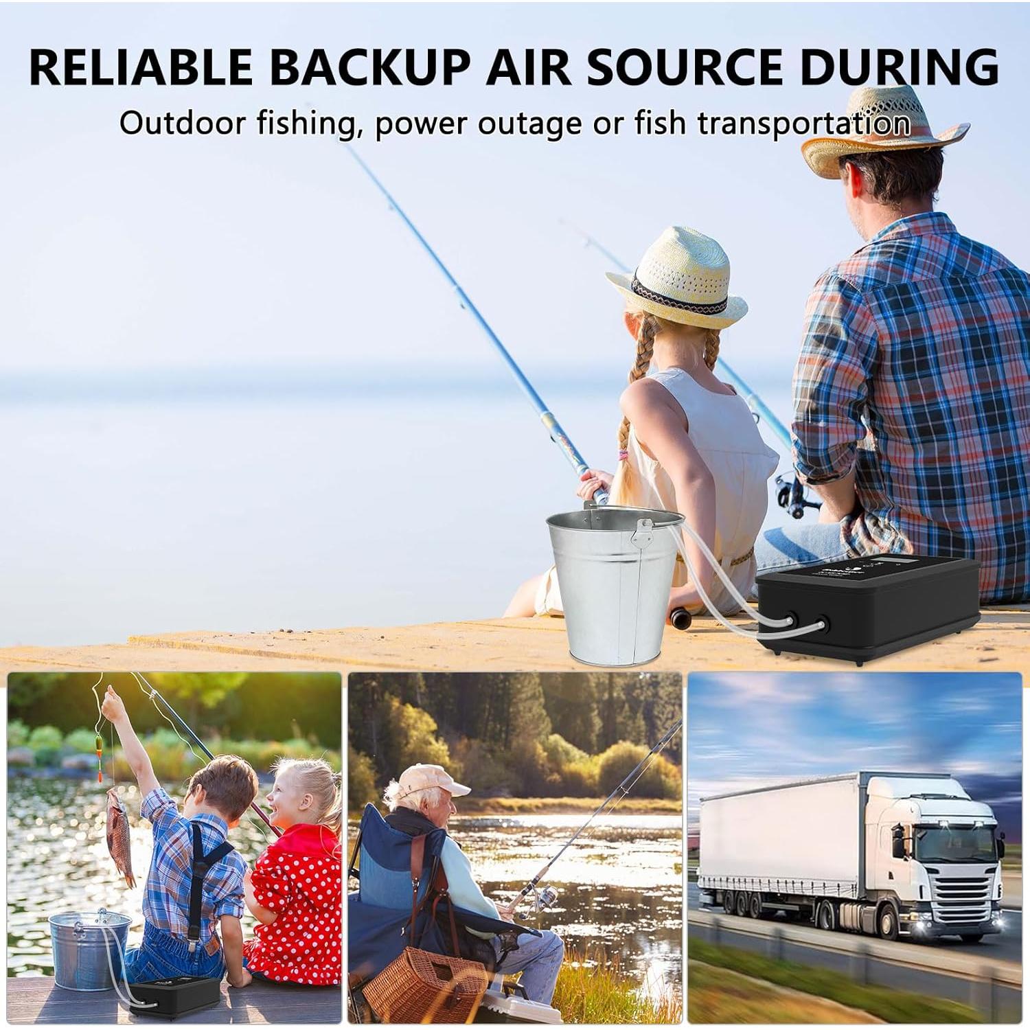 Bomba de Aire Recargable Fishkeeper 8W para Acuarios 10-120 Gal