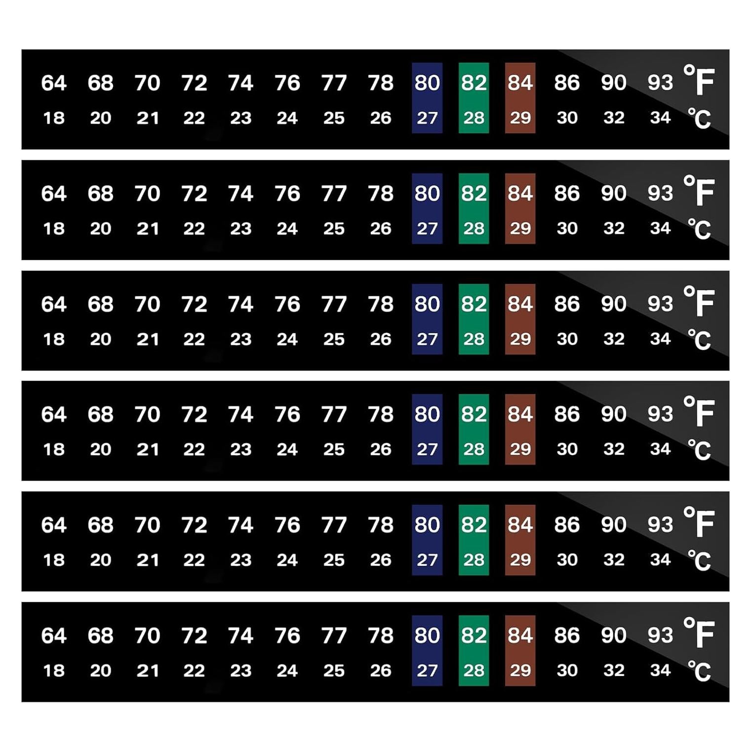 Tiras de Termómetro para Acuario AQUANEAT 6 Pcs 18x13 cm