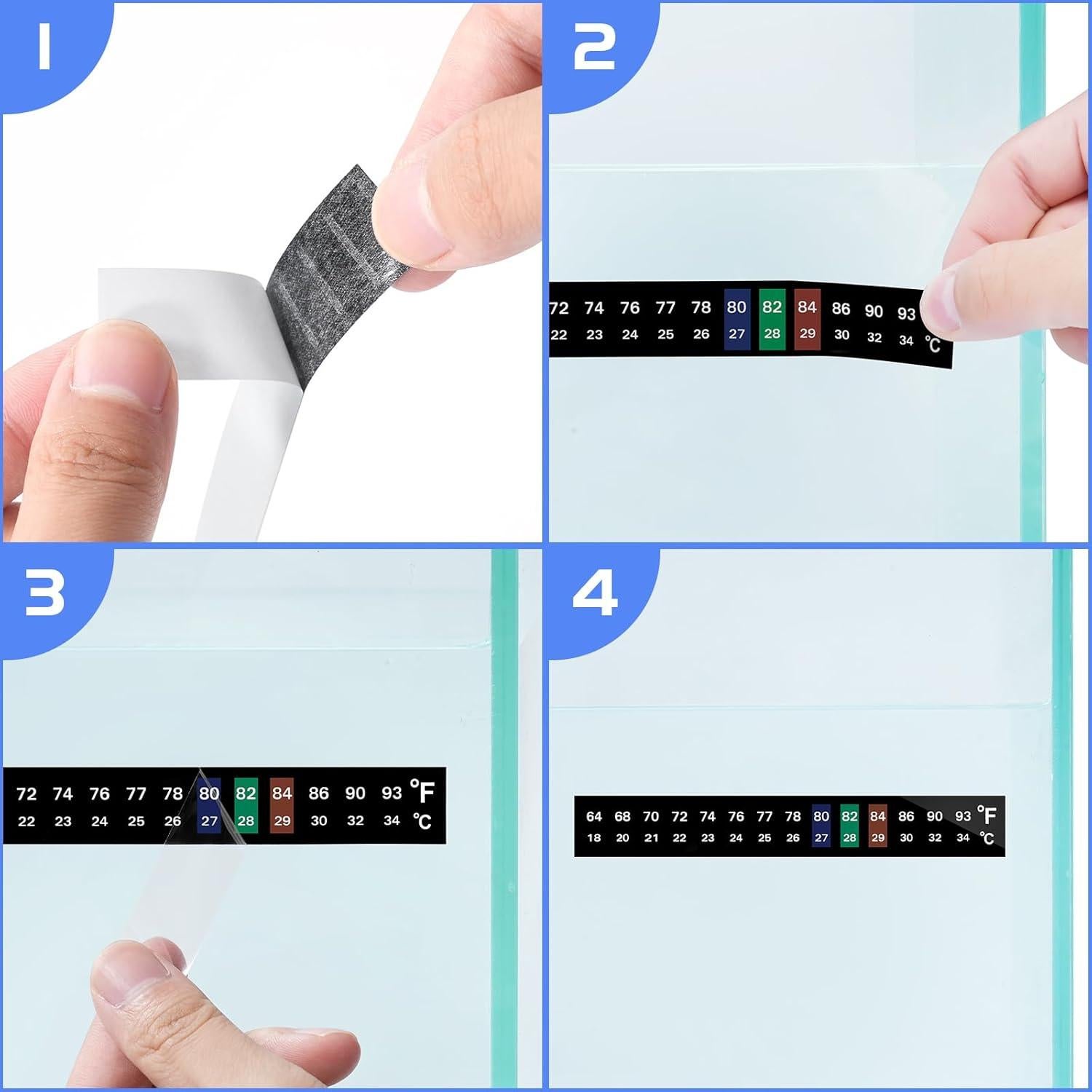 Tiras de Termómetro para Acuario AQUANEAT 6 Pcs 18x13 cm